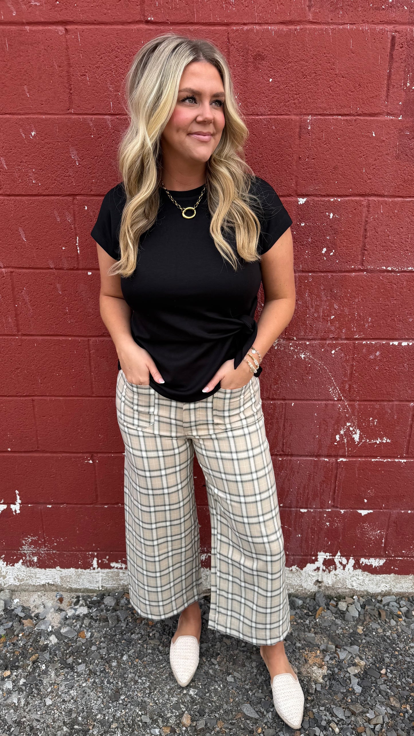 Penny Straight Leg Plaid Pants