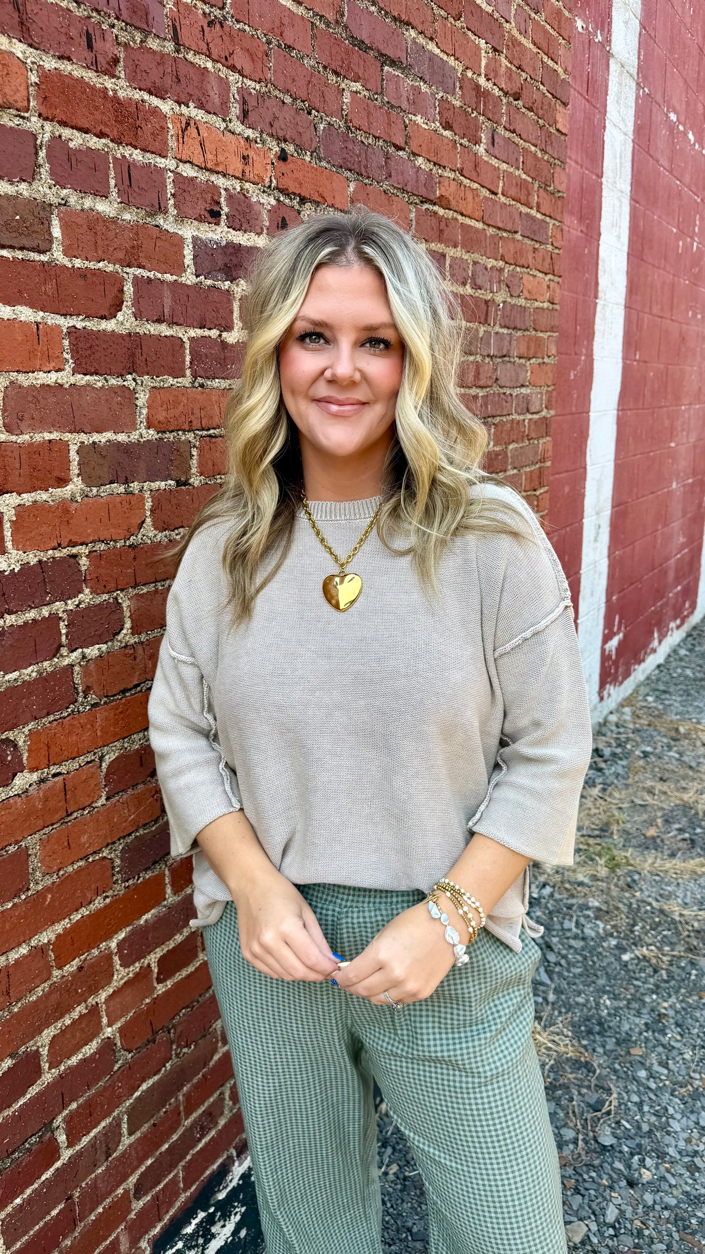 Ellison Washed Boxy Sweater - Cream