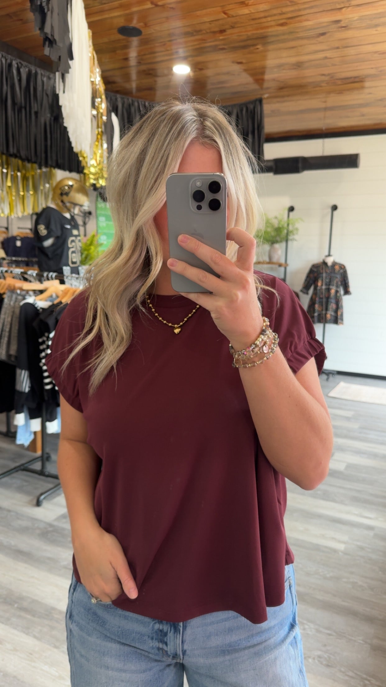 Jersey Knit Lightweight Top / Burgandy