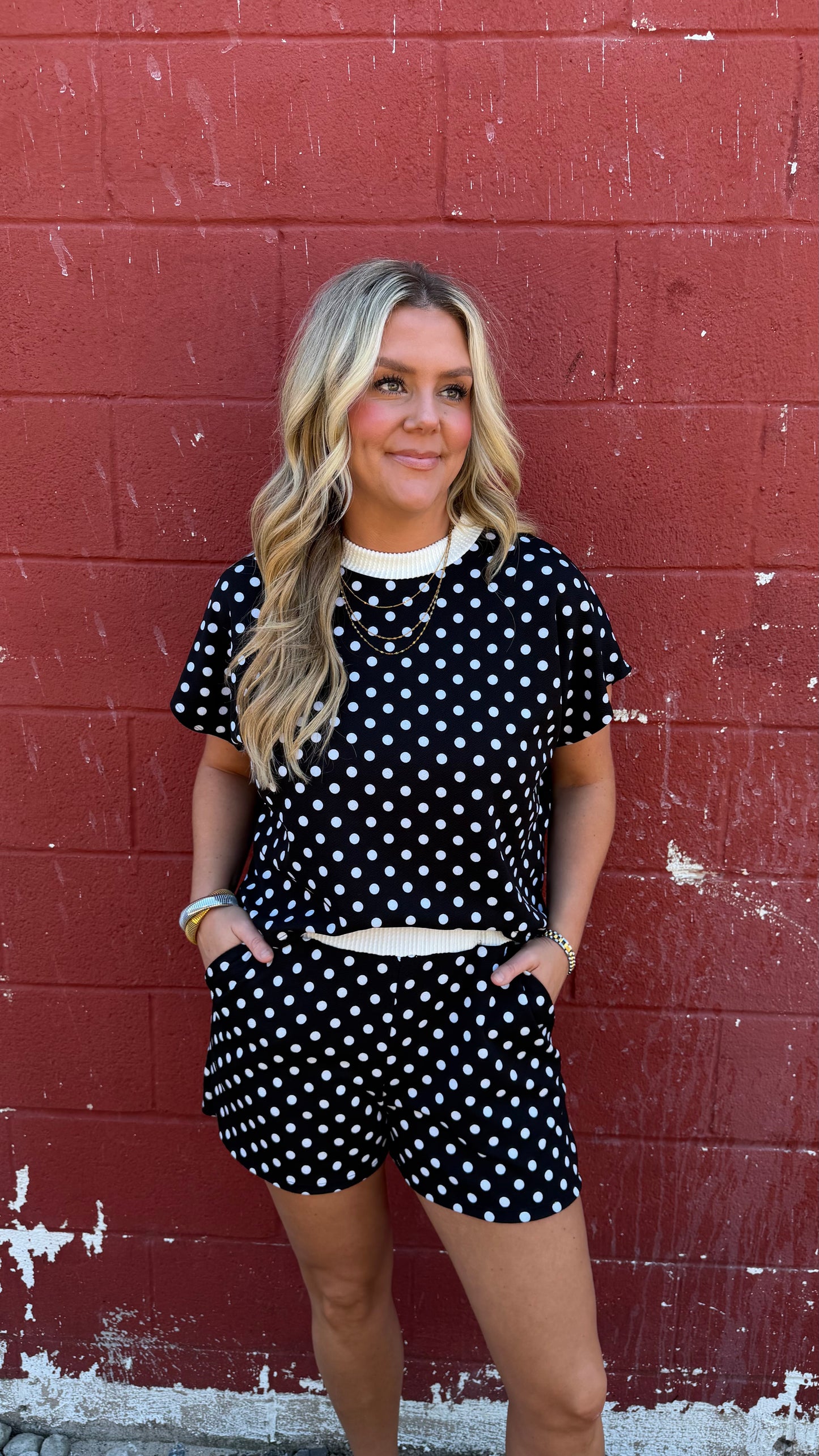 Jana Polka Dot Set - Black