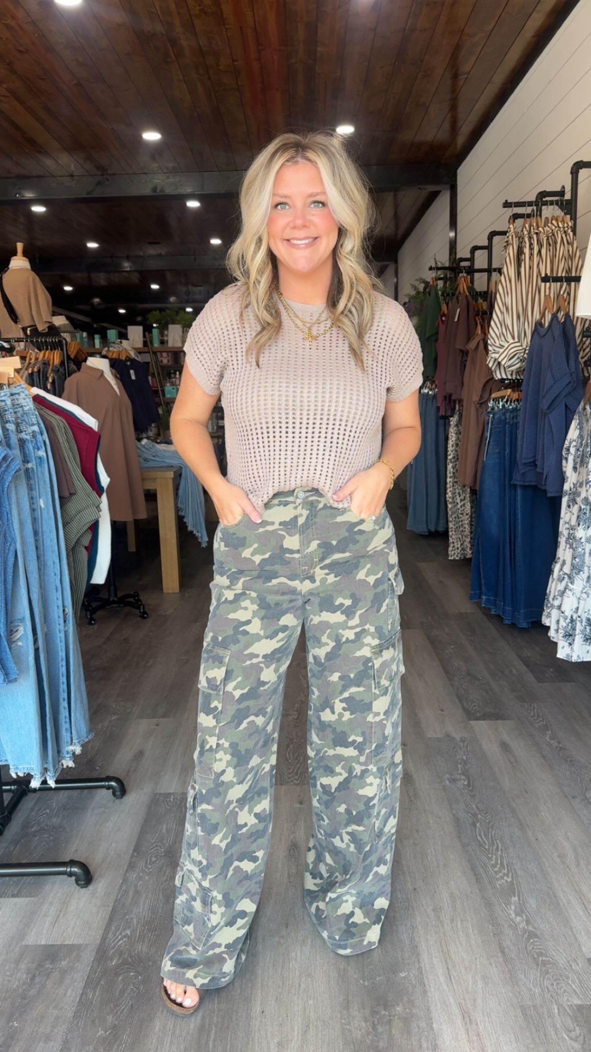 Camo Cargo Wide Leg Pants