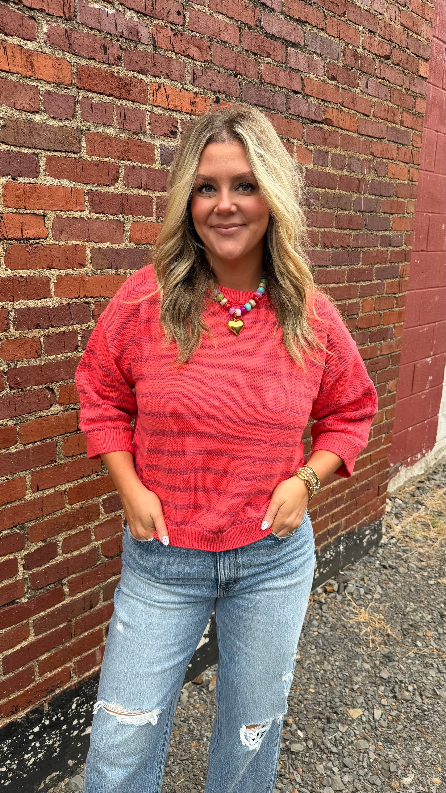 Berry Blush Striped Sweater