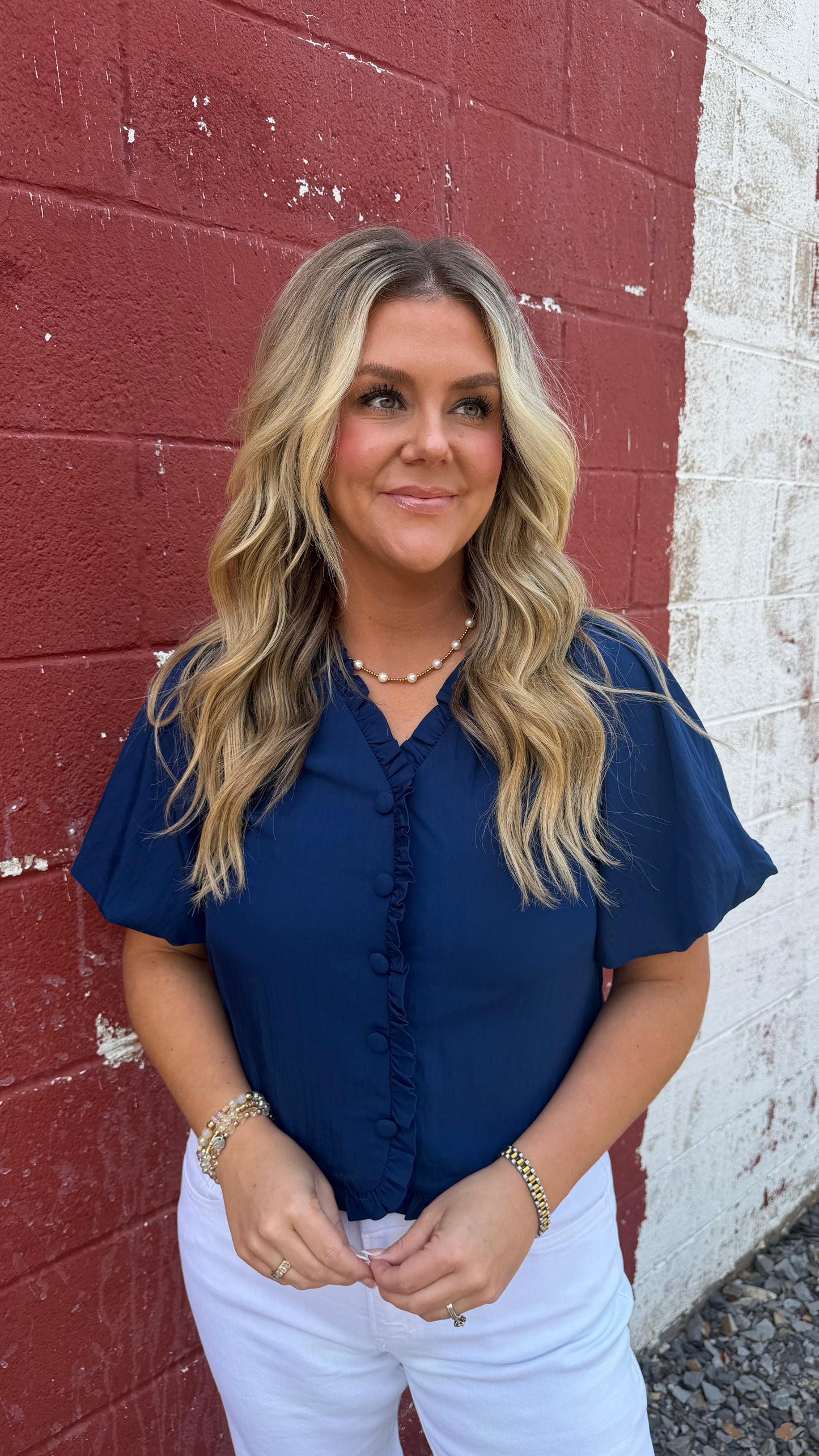 Miss Independence Ruffle Trim Top