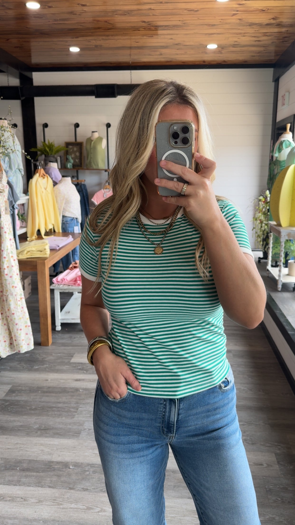 Simply Striped Top - Green