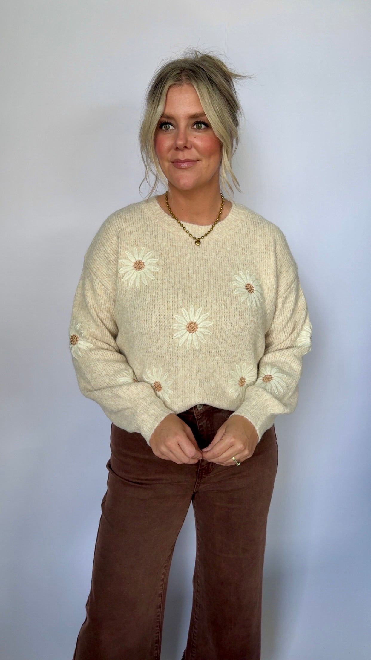 Floral Embroidered Sweater