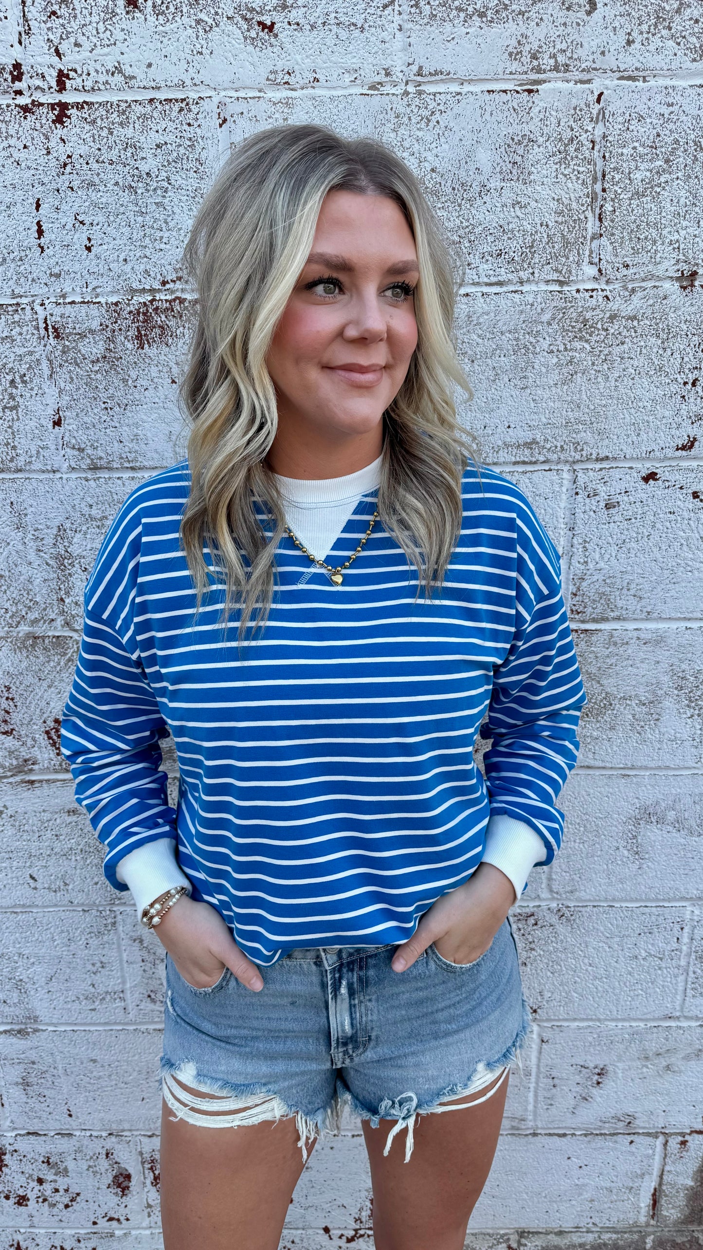 Caldwell Striped Pullover - Blue