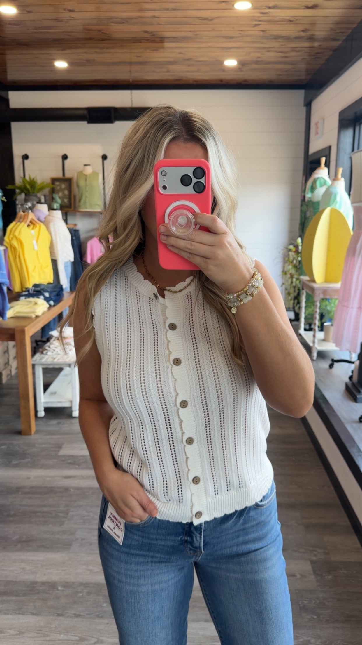 Catrina Crochet Vest - Off White