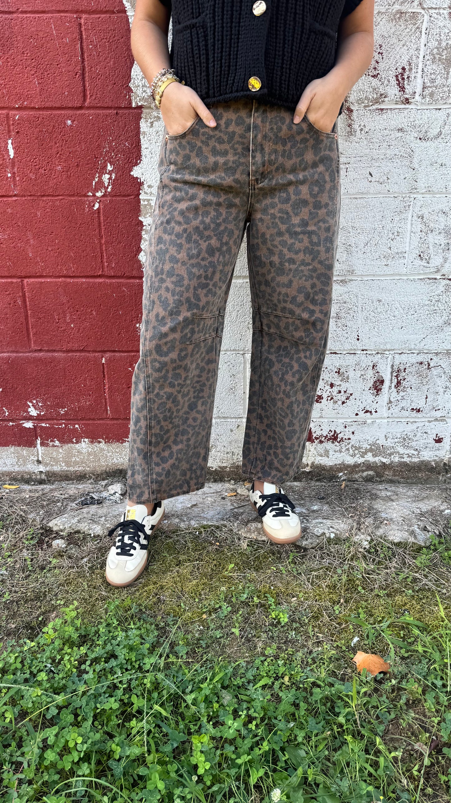 Leopard Barrell Jeans