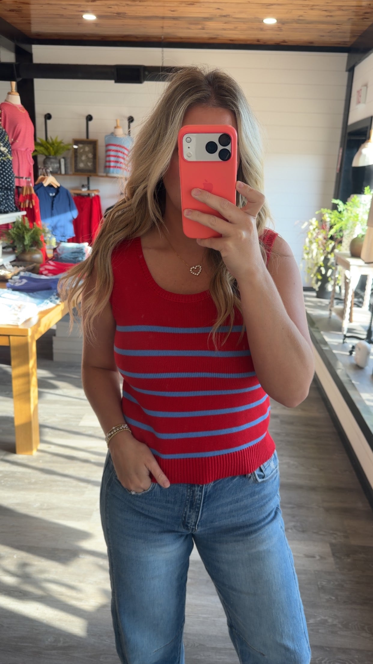 Freedom Striped Sweater Tank