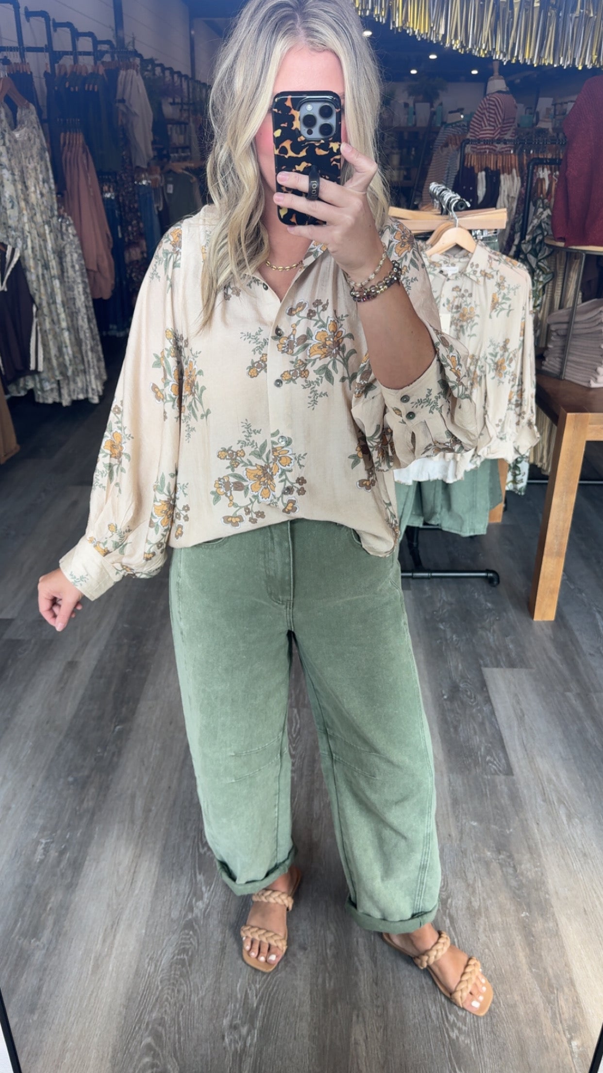 Brianna Barrell Jeans - Olive