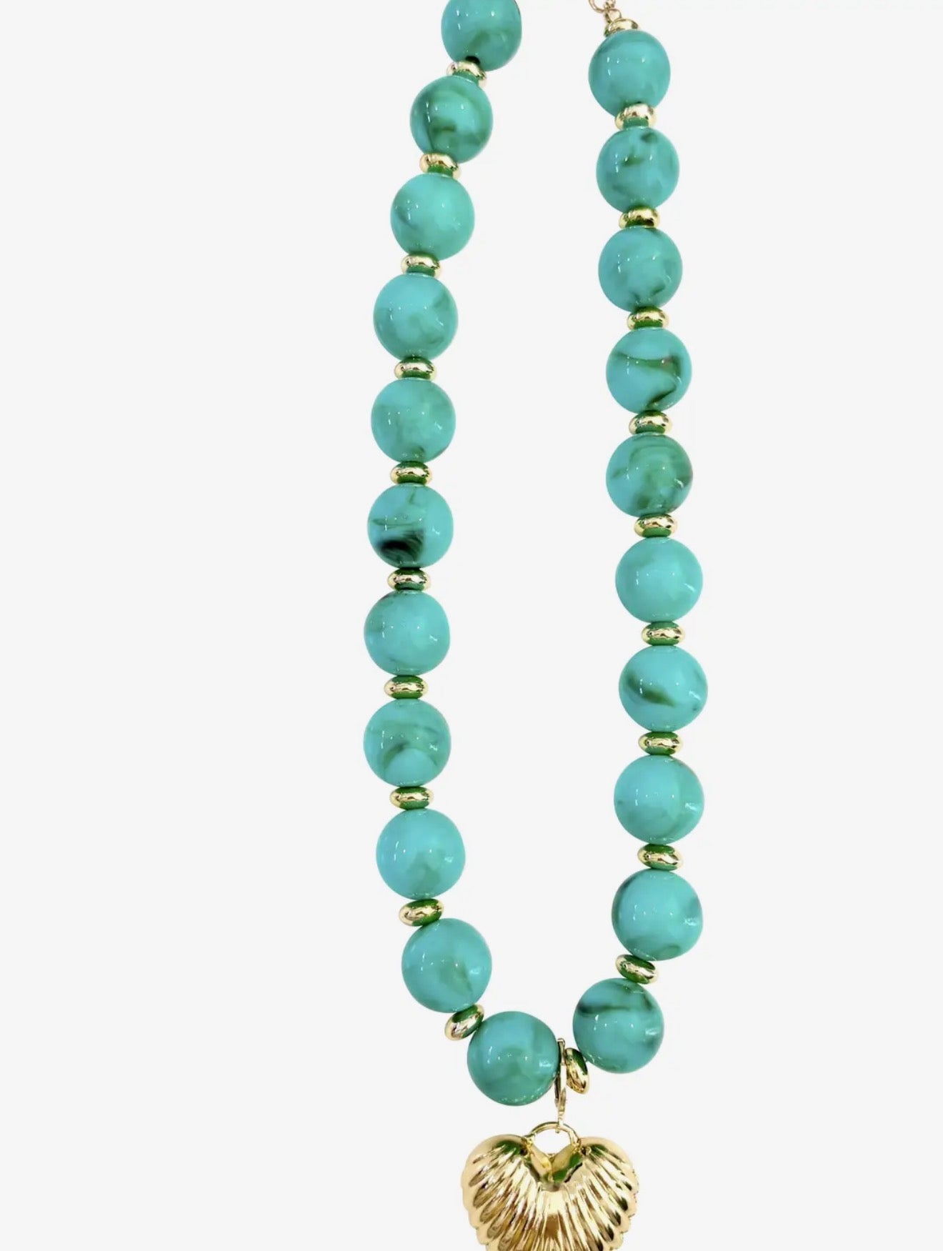 Lucas Beaded Necklace with Gold Heart