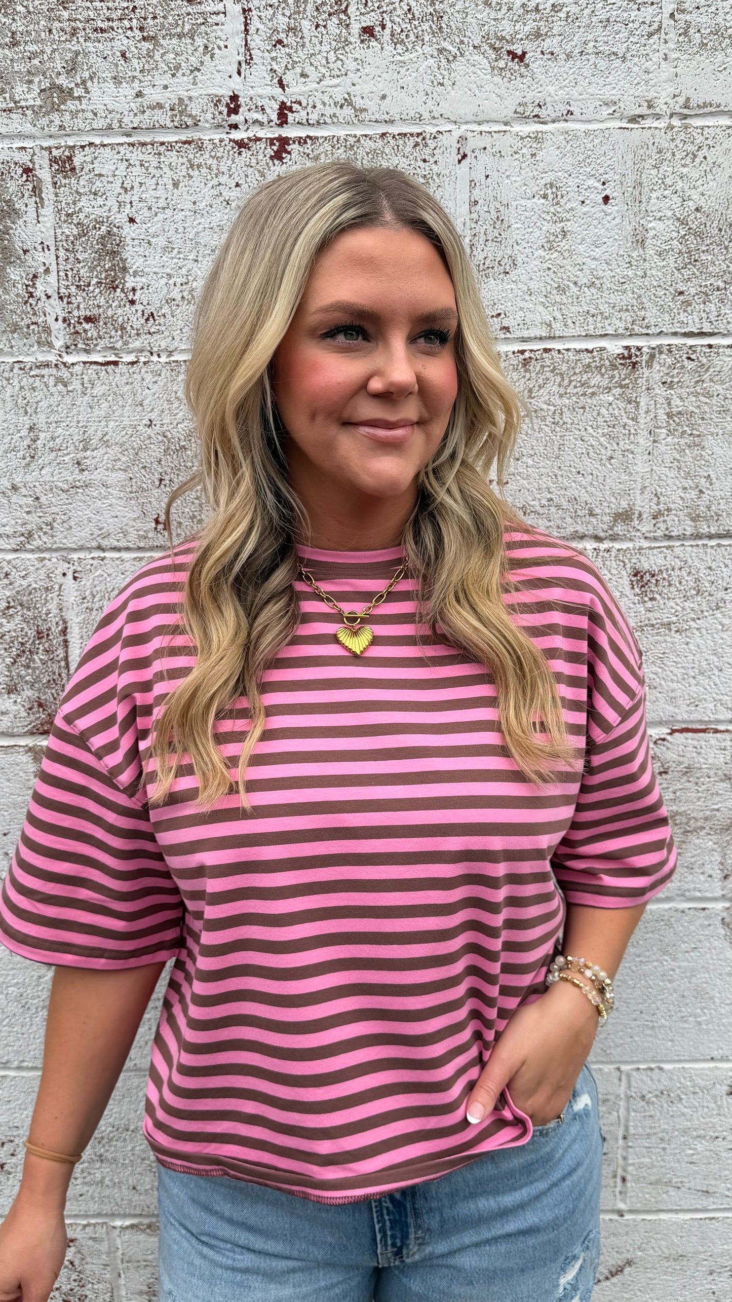 Sabrina Striped Top - Pink