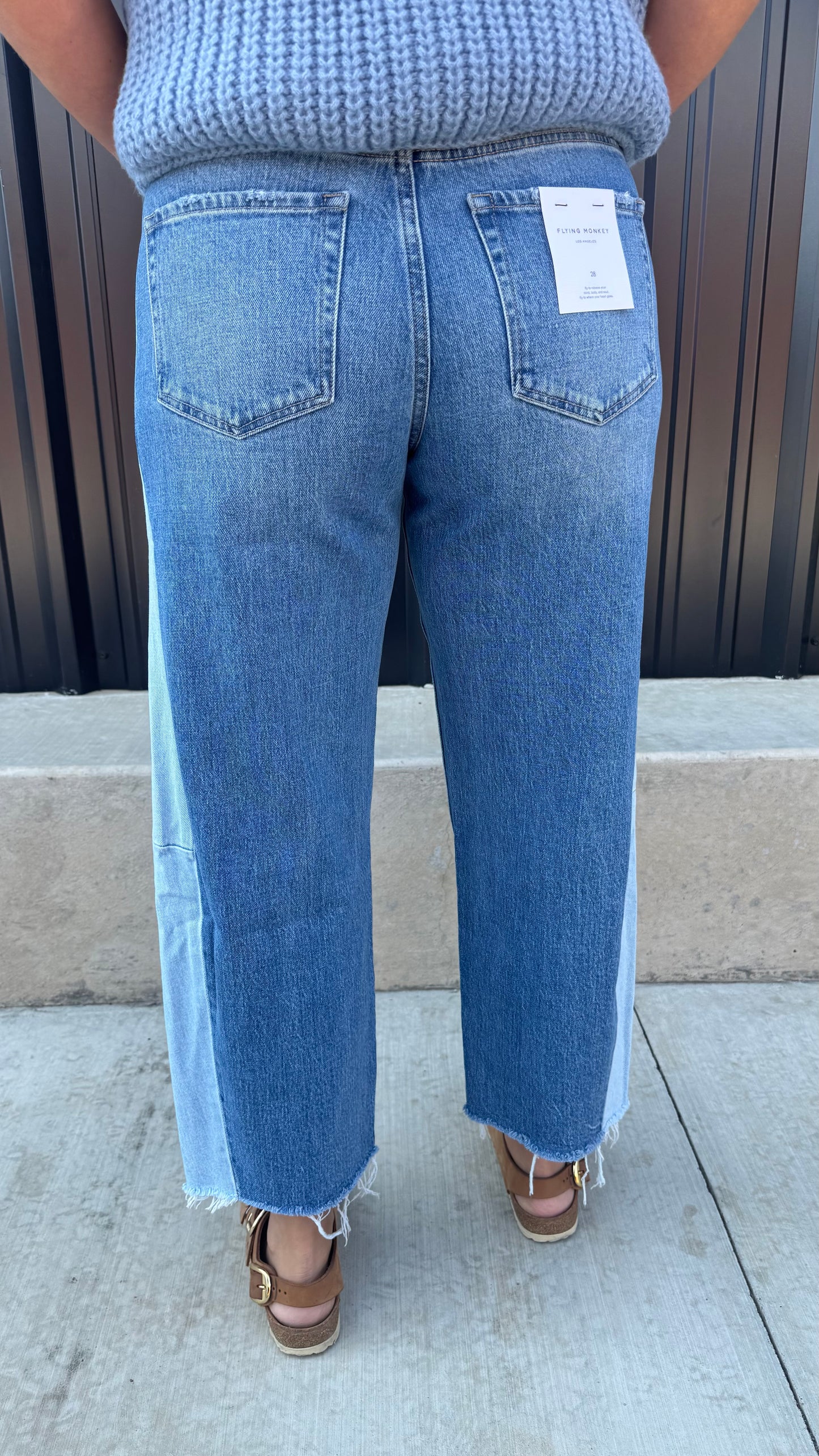Maci Two Toned Barrel Jeans