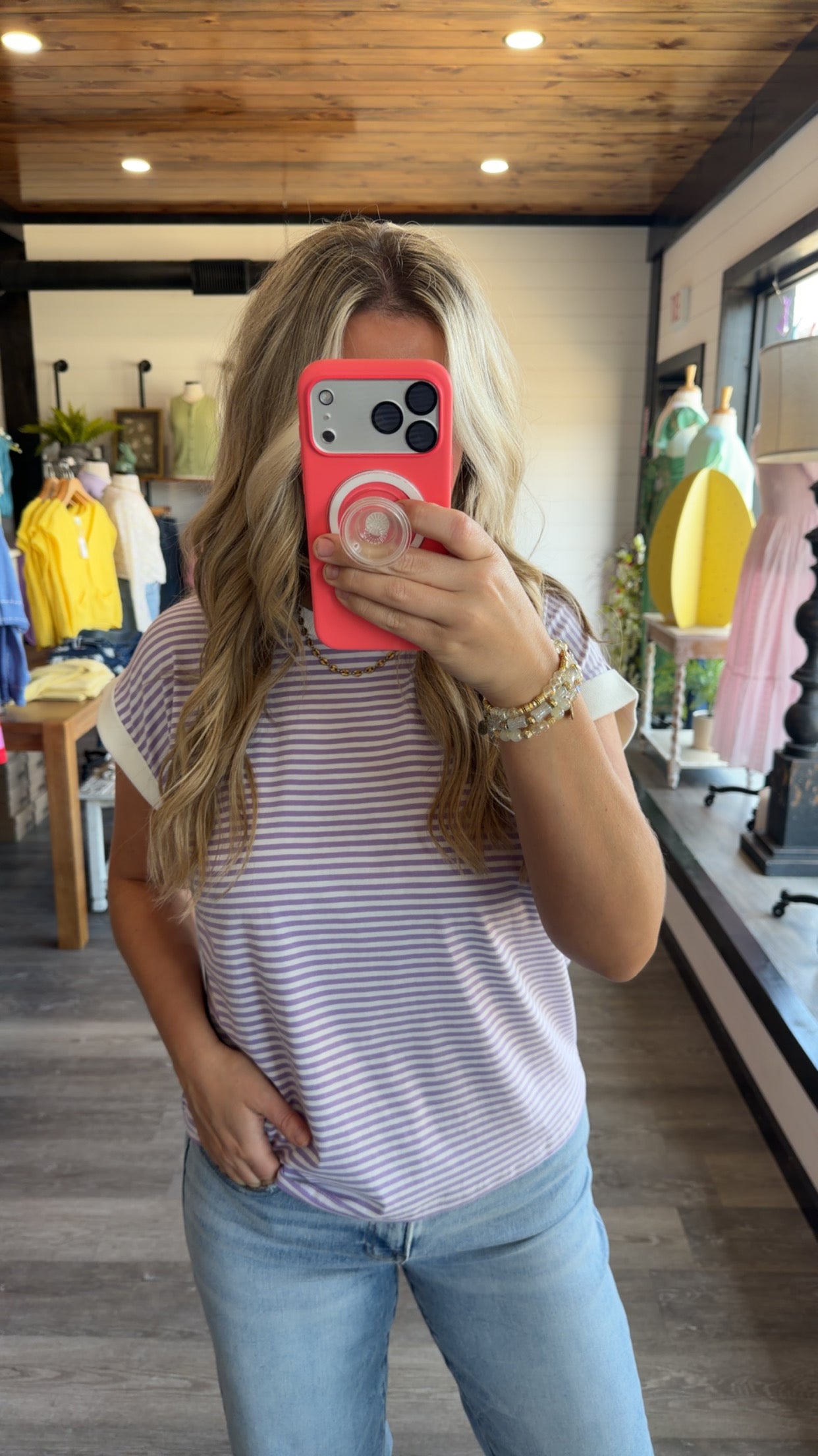 Everyday Striped Top - Lavender