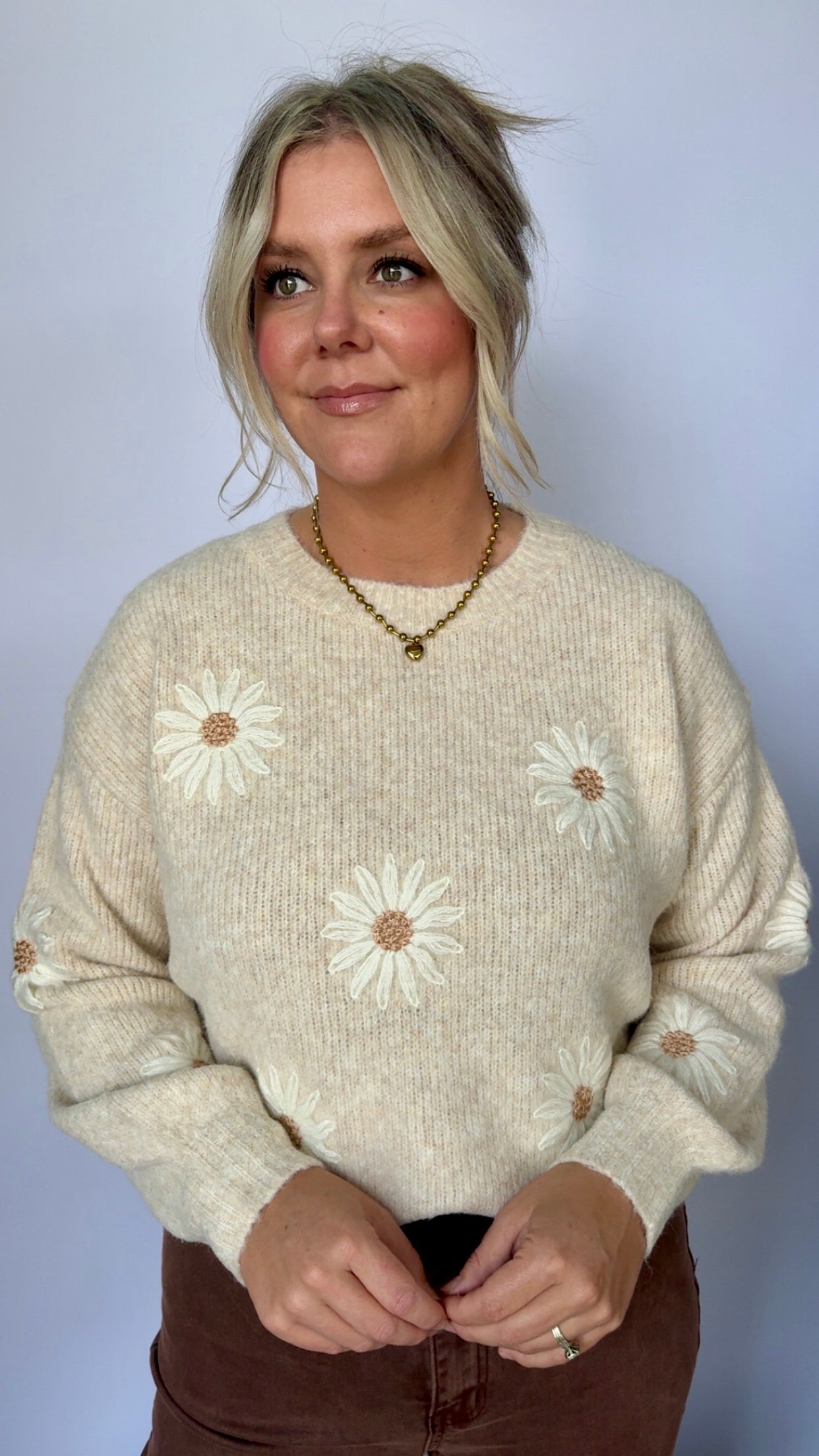 Floral Embroidered Sweater