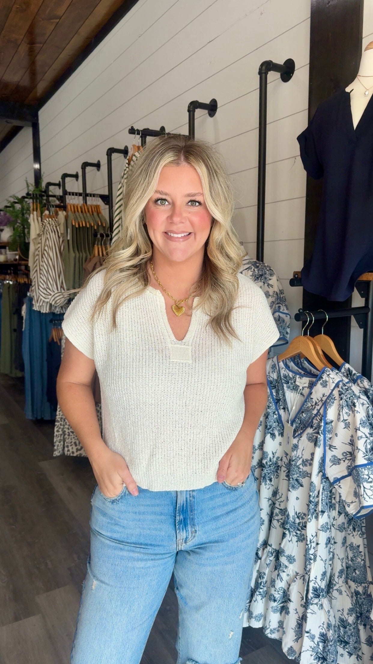 BP Light Weight Split Neck Pullover