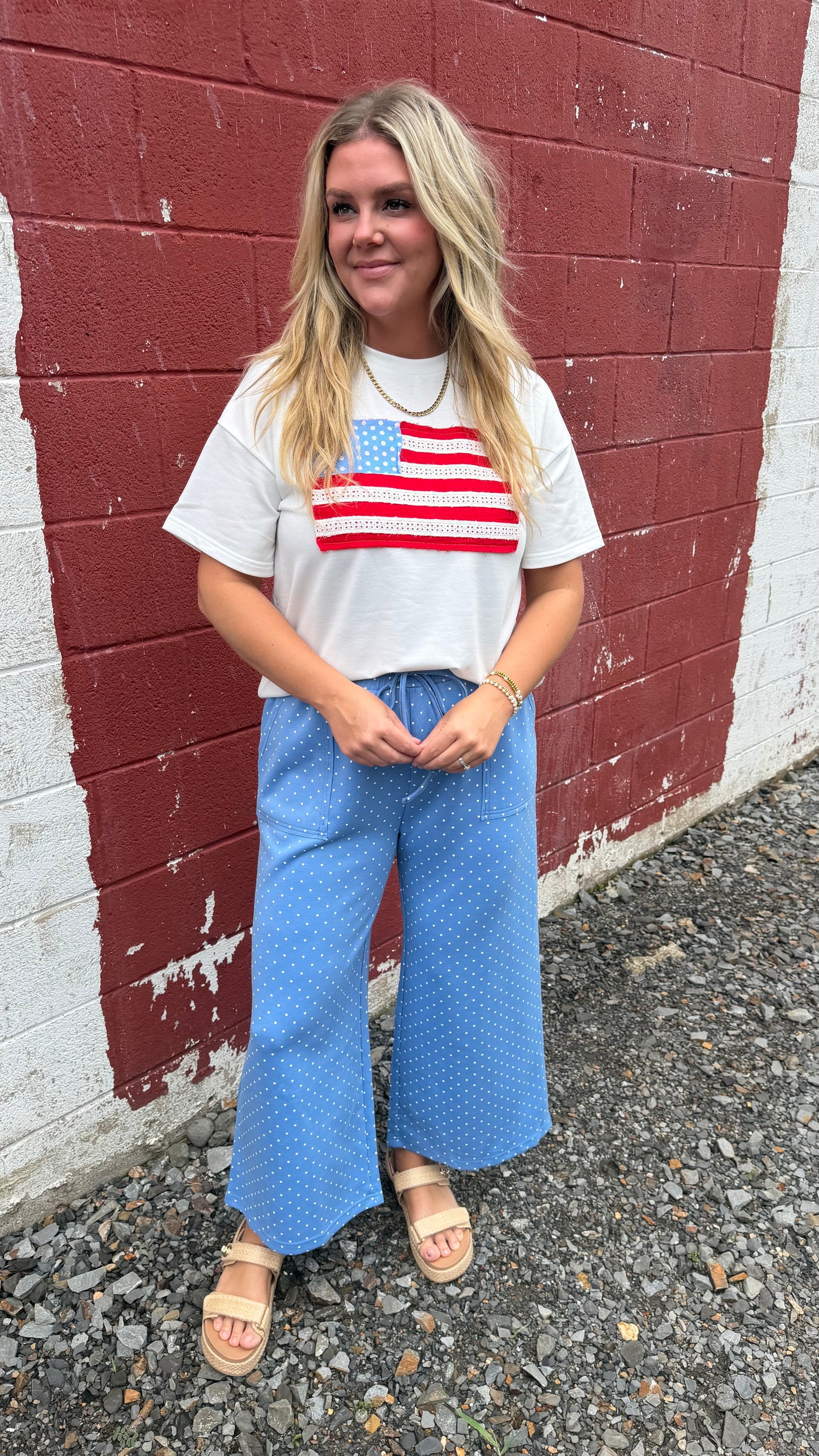4th of July American Flag Top