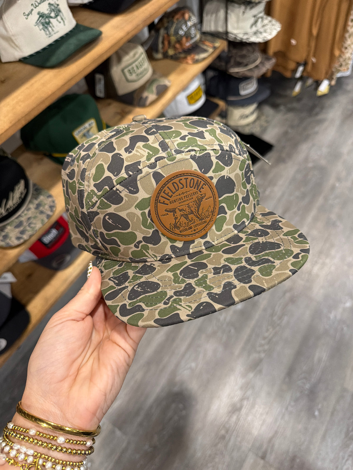7 Panel Full Backwards Camo Preserve Patch Hat