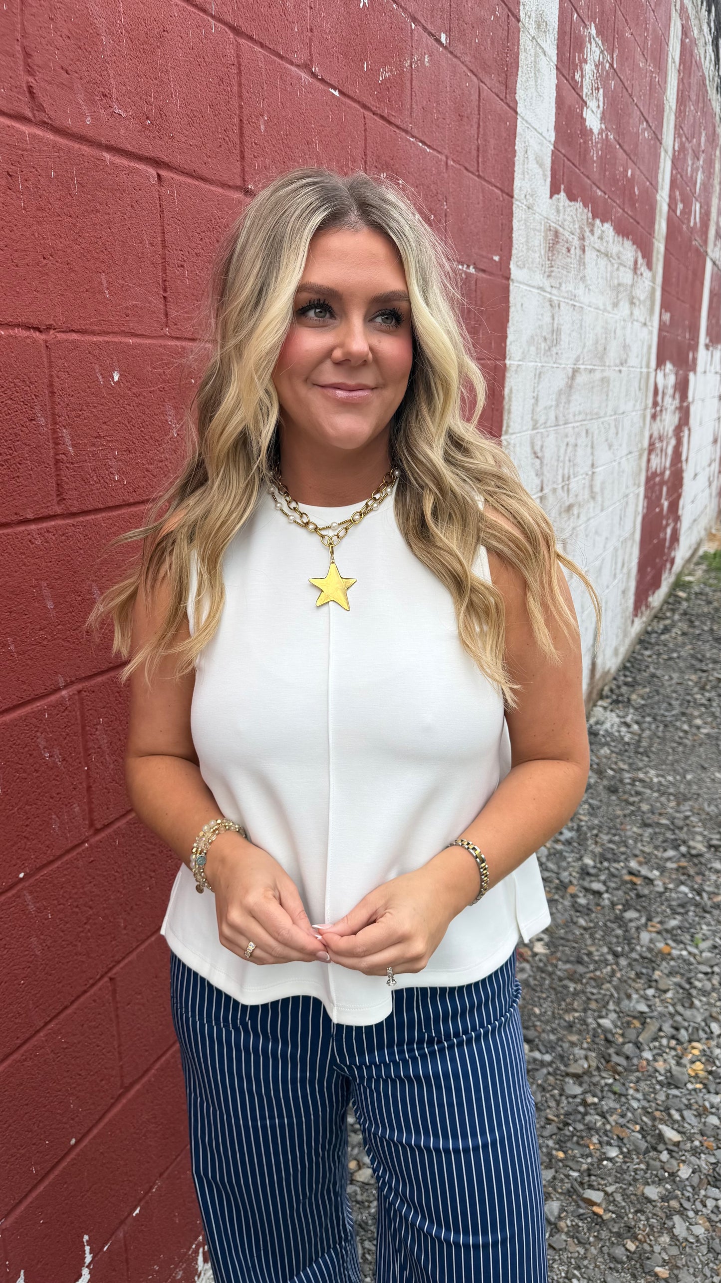 Angela Sleeveless Top - Cream