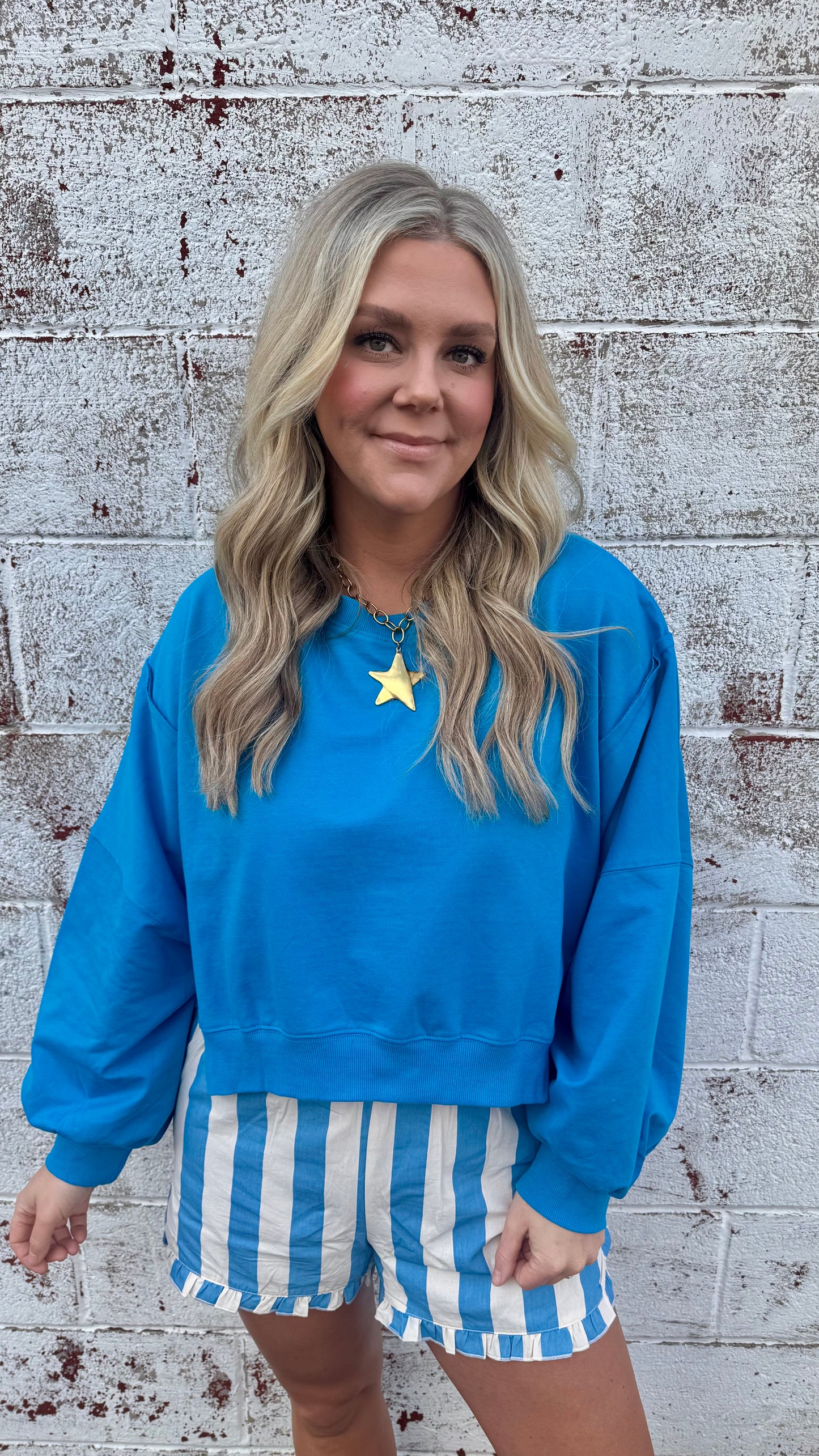 Cobalt Blue Crewneck Sweatshirt