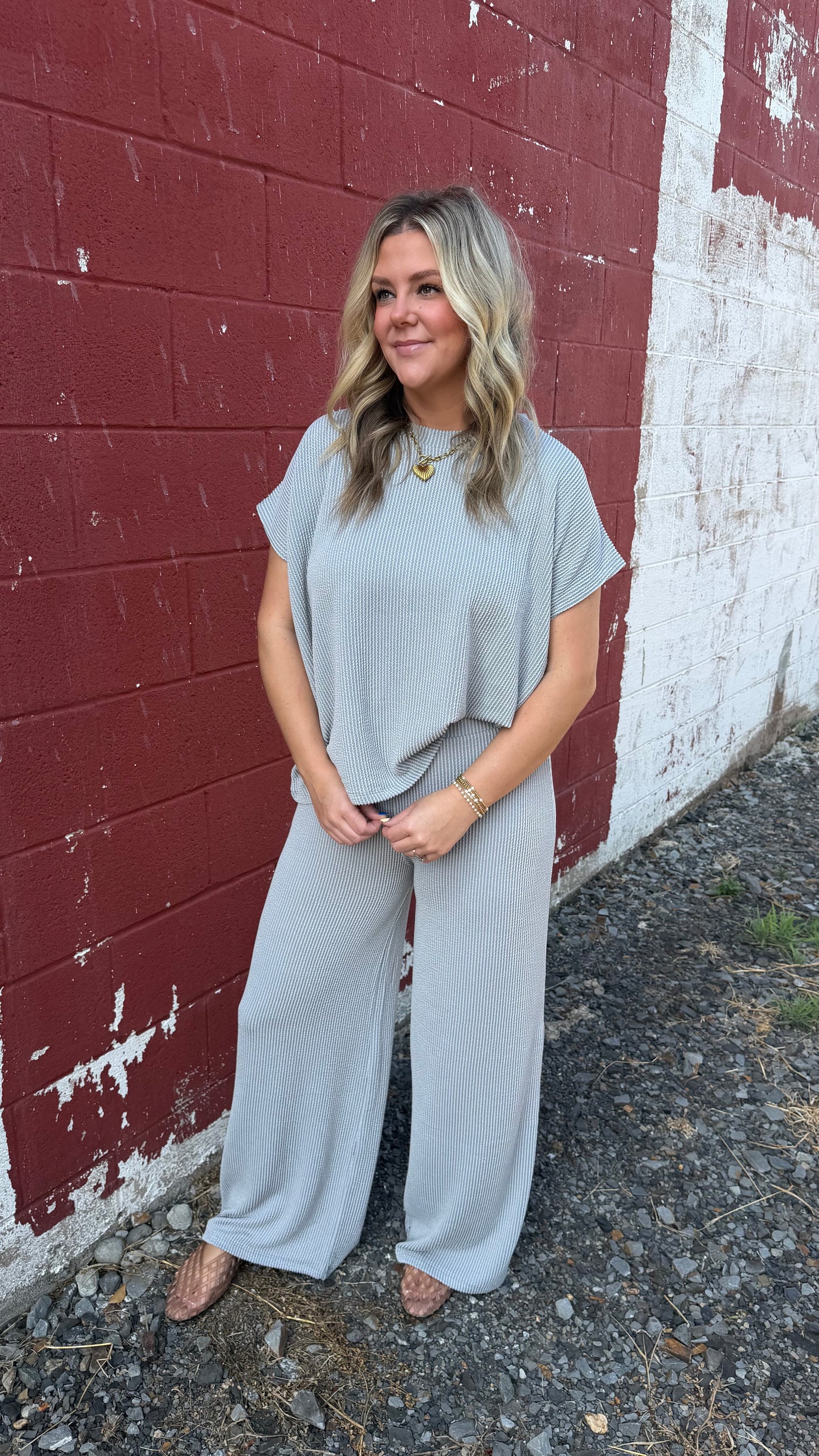 Classic Comfort Ribbed Set - Grey