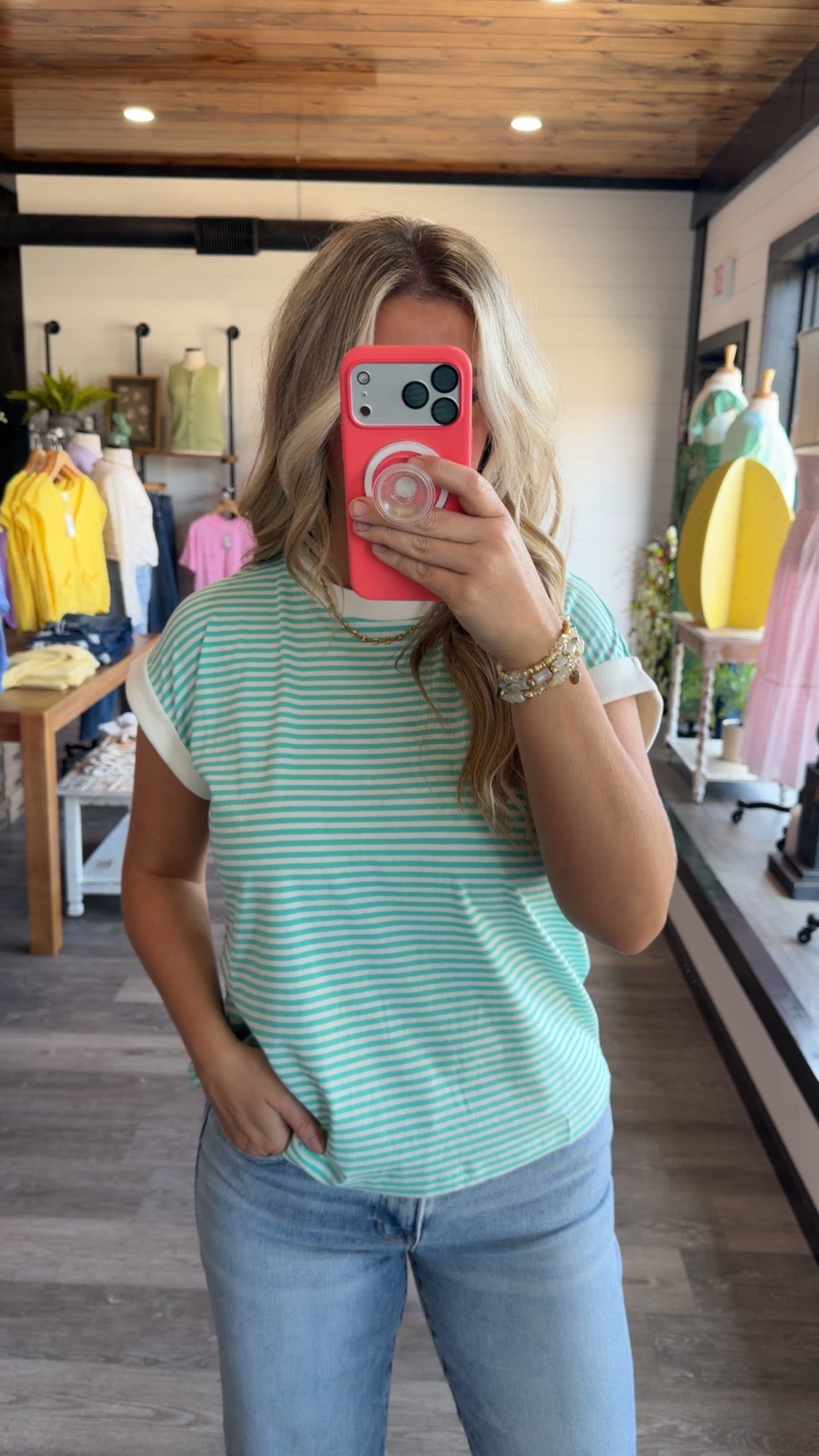 Everyday Striped Top - Mint