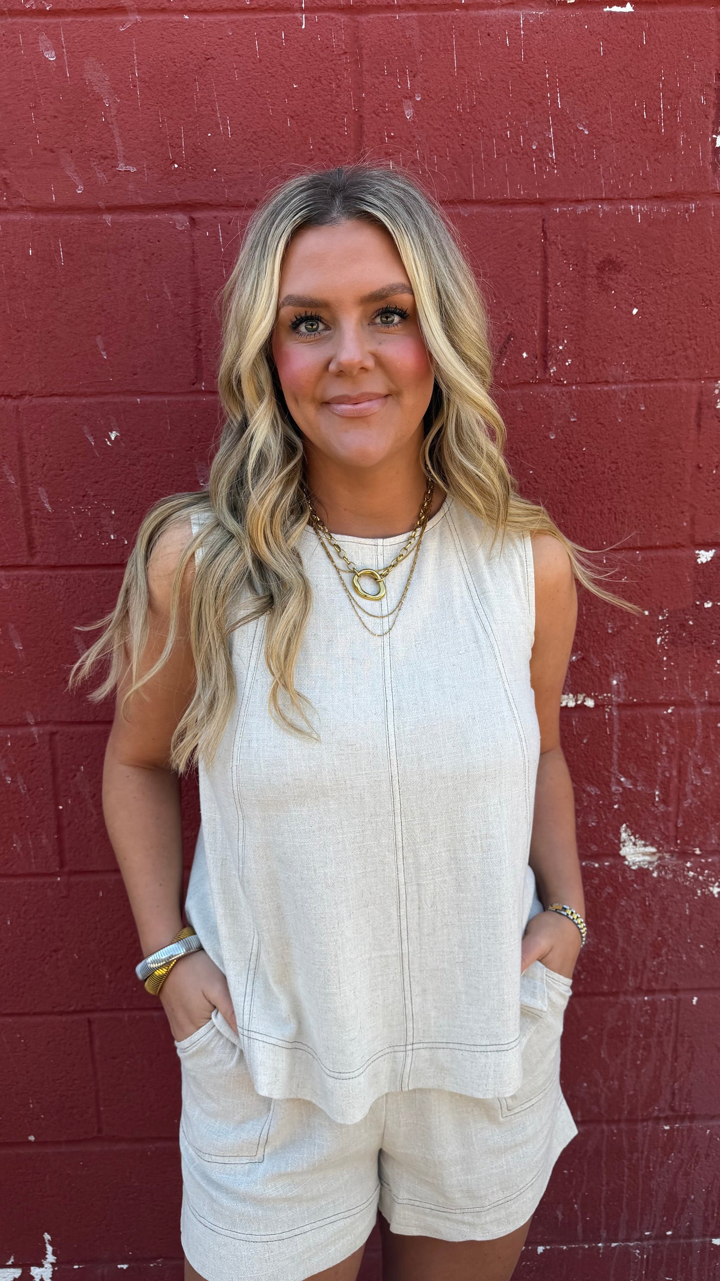 Sierra Stitched Sleeveless Top