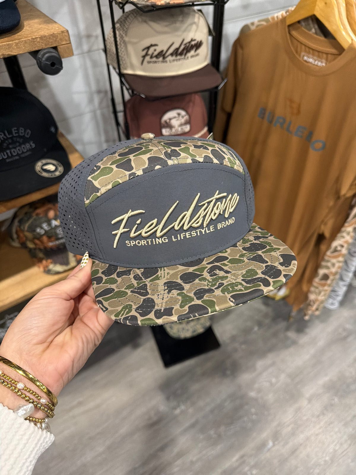 Fieldstone Grey Backwoods 7 Panel Performance Hat