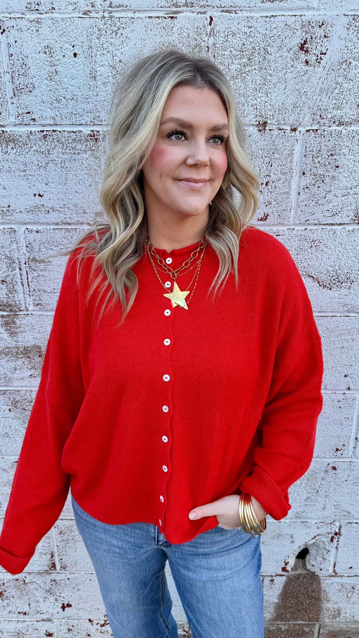 Piper Cardigan - Red