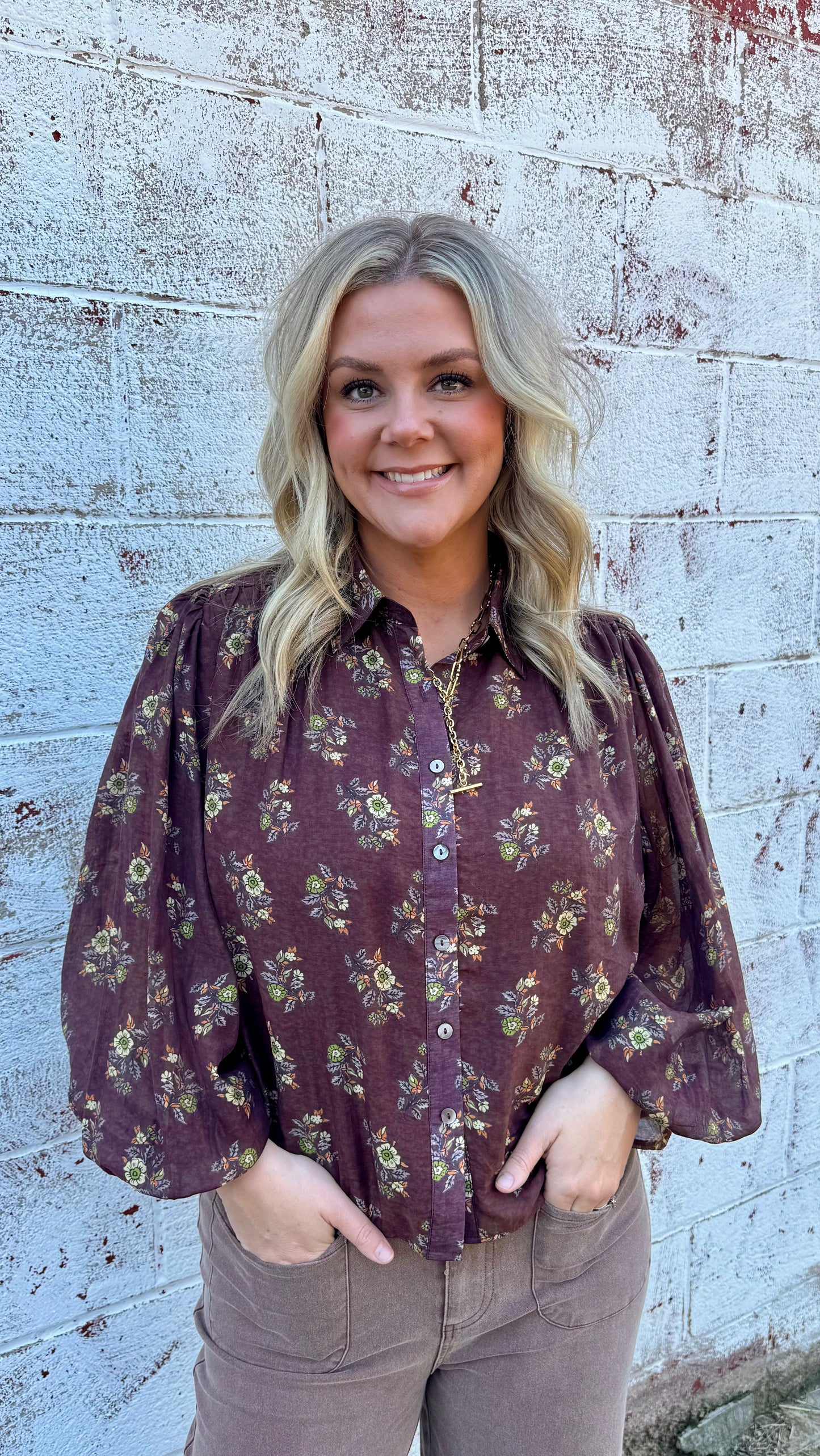 Fall Floral Blouse