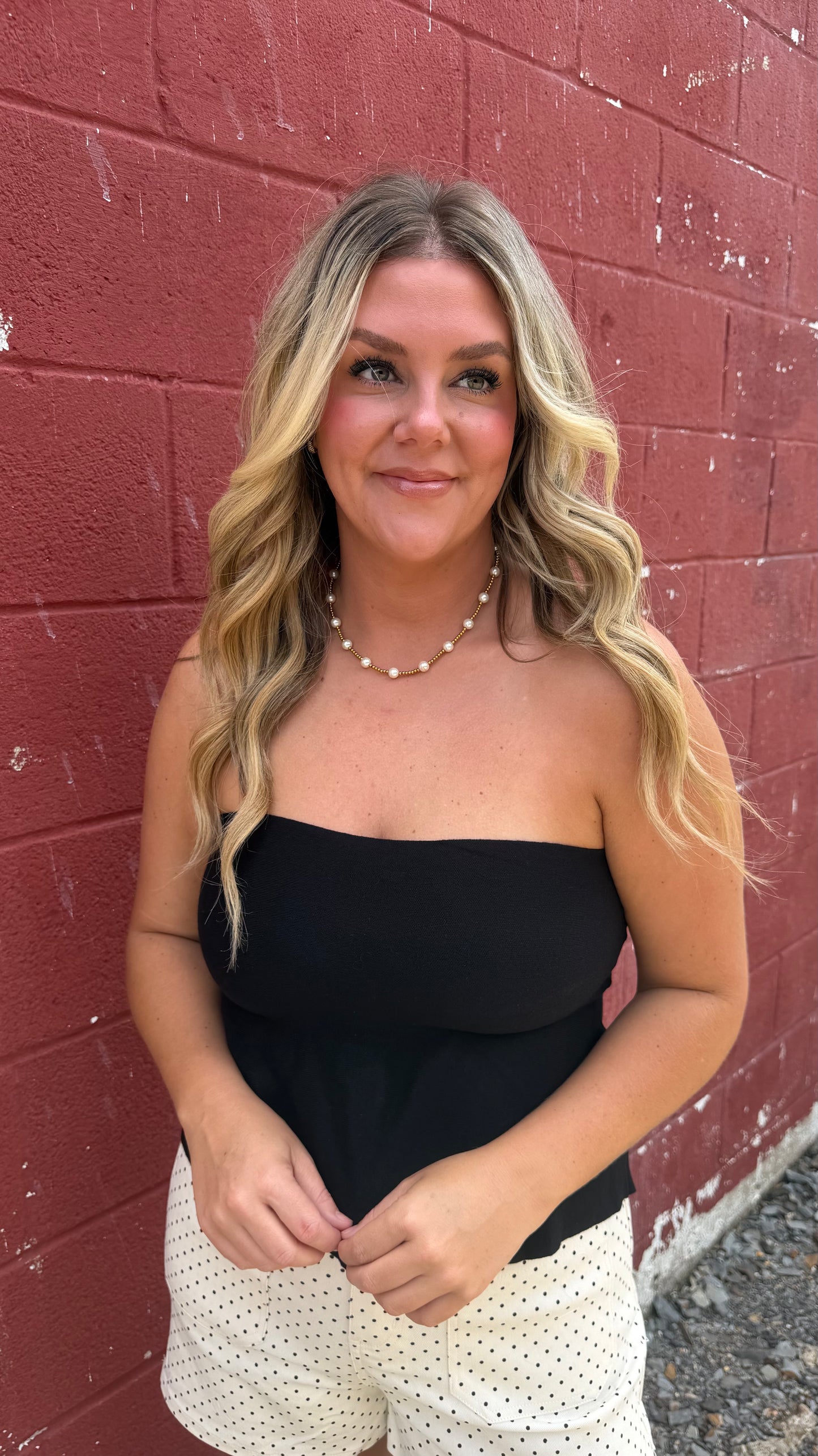 Ellie Strapless Peplum Top - Black