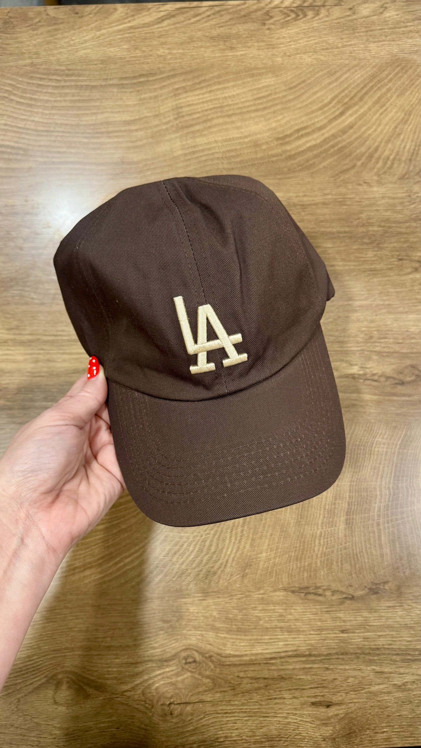 LA Embroidered Cap - Brown/Taupe
