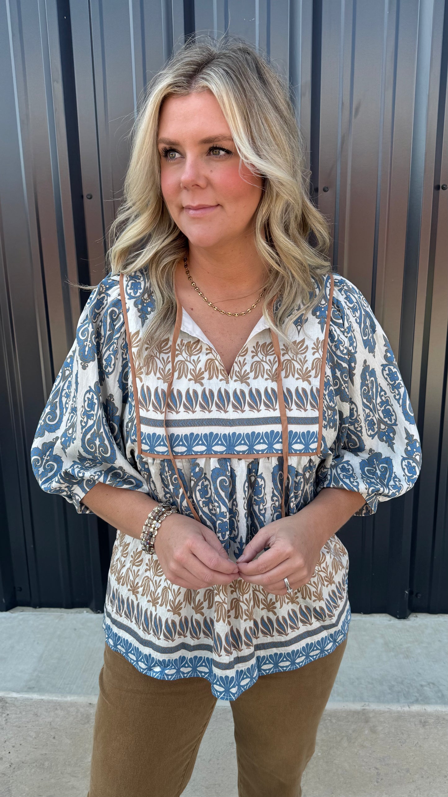 Sandra Slate Blouse