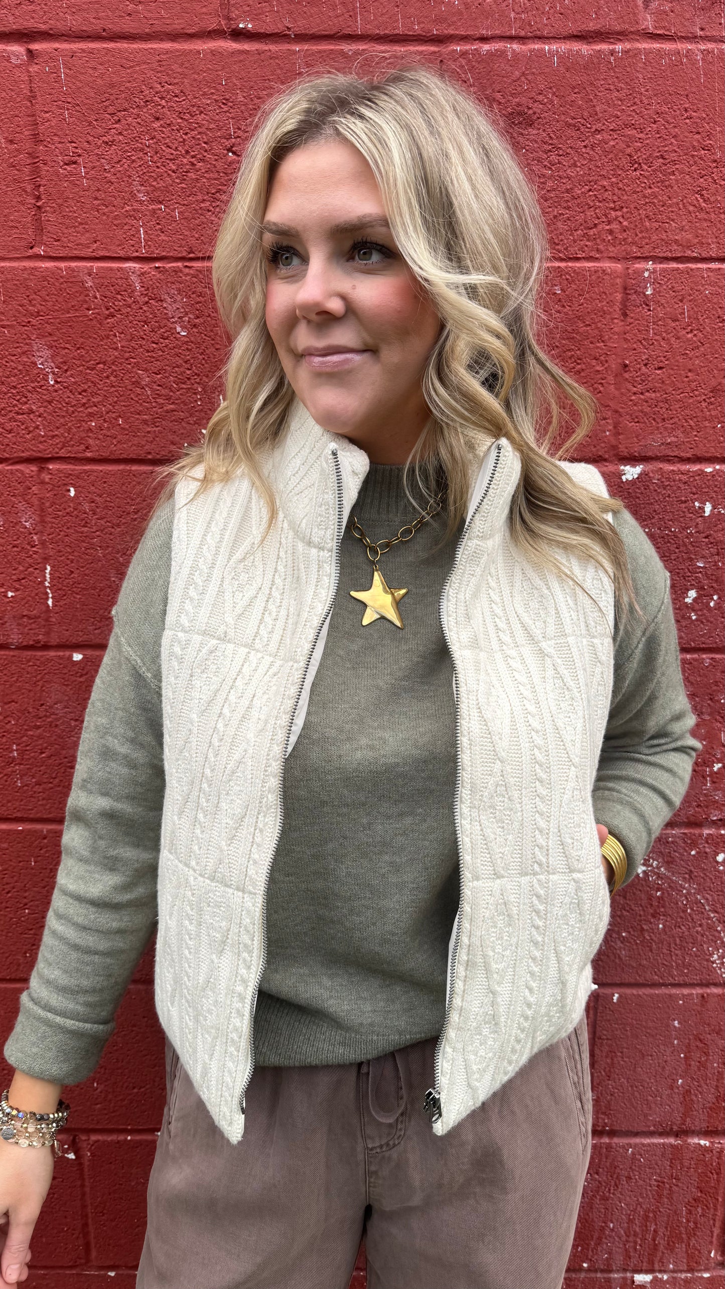 Carla Cable Knit Vest