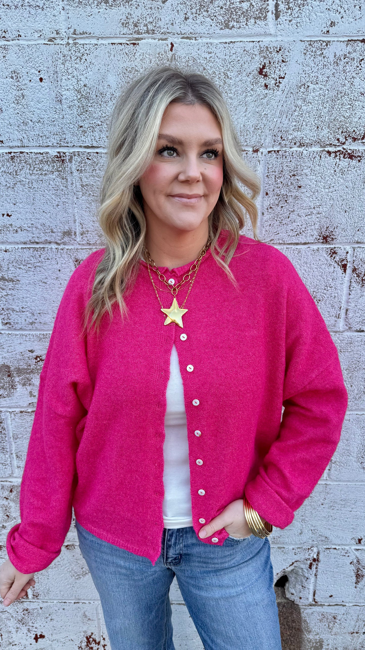 Piper Cardigan - Fuchsia