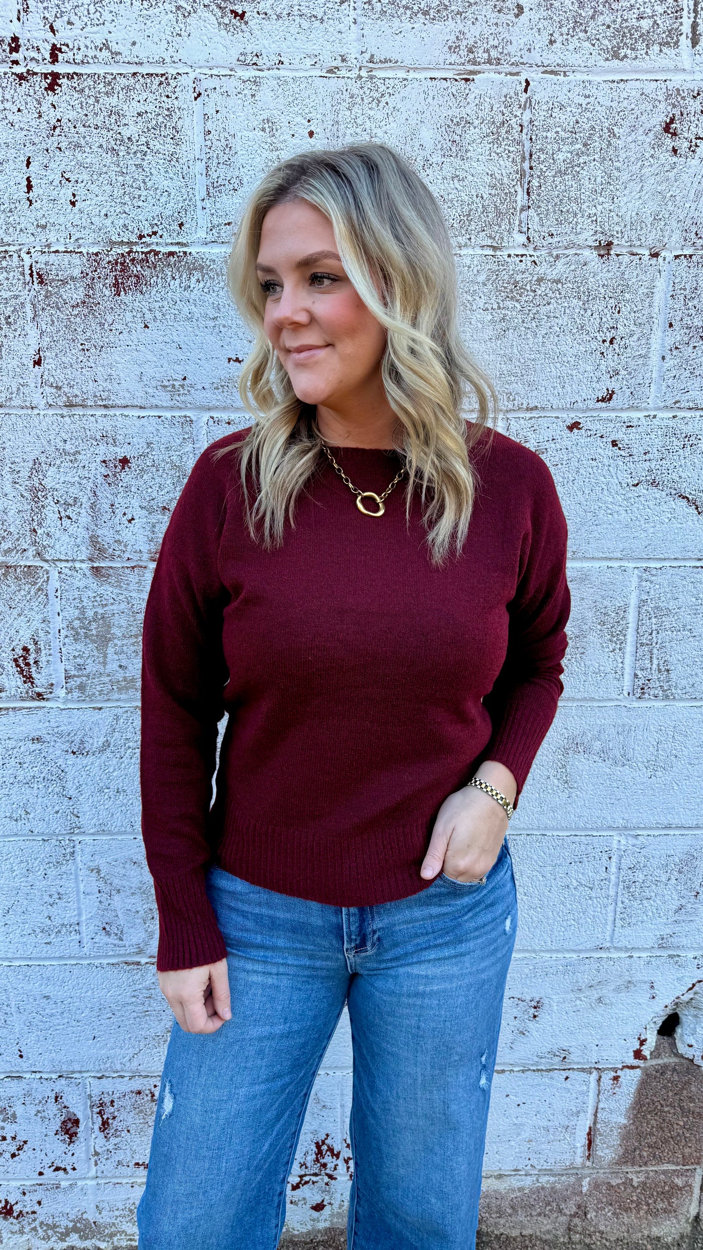 Blaine Burgandy Sweater