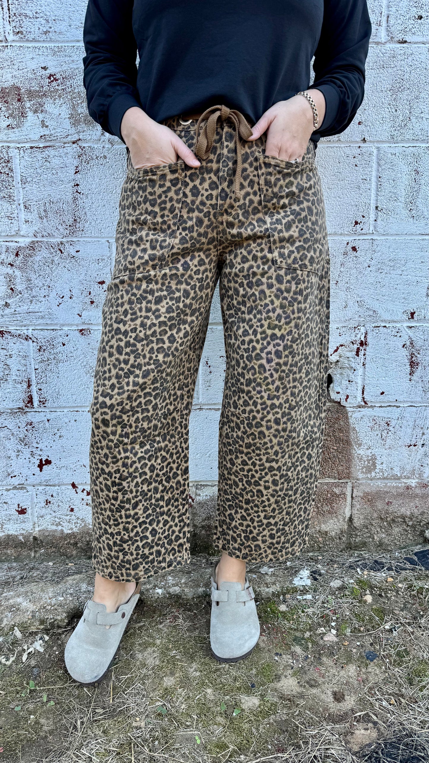 Leopard Barrel Jeans