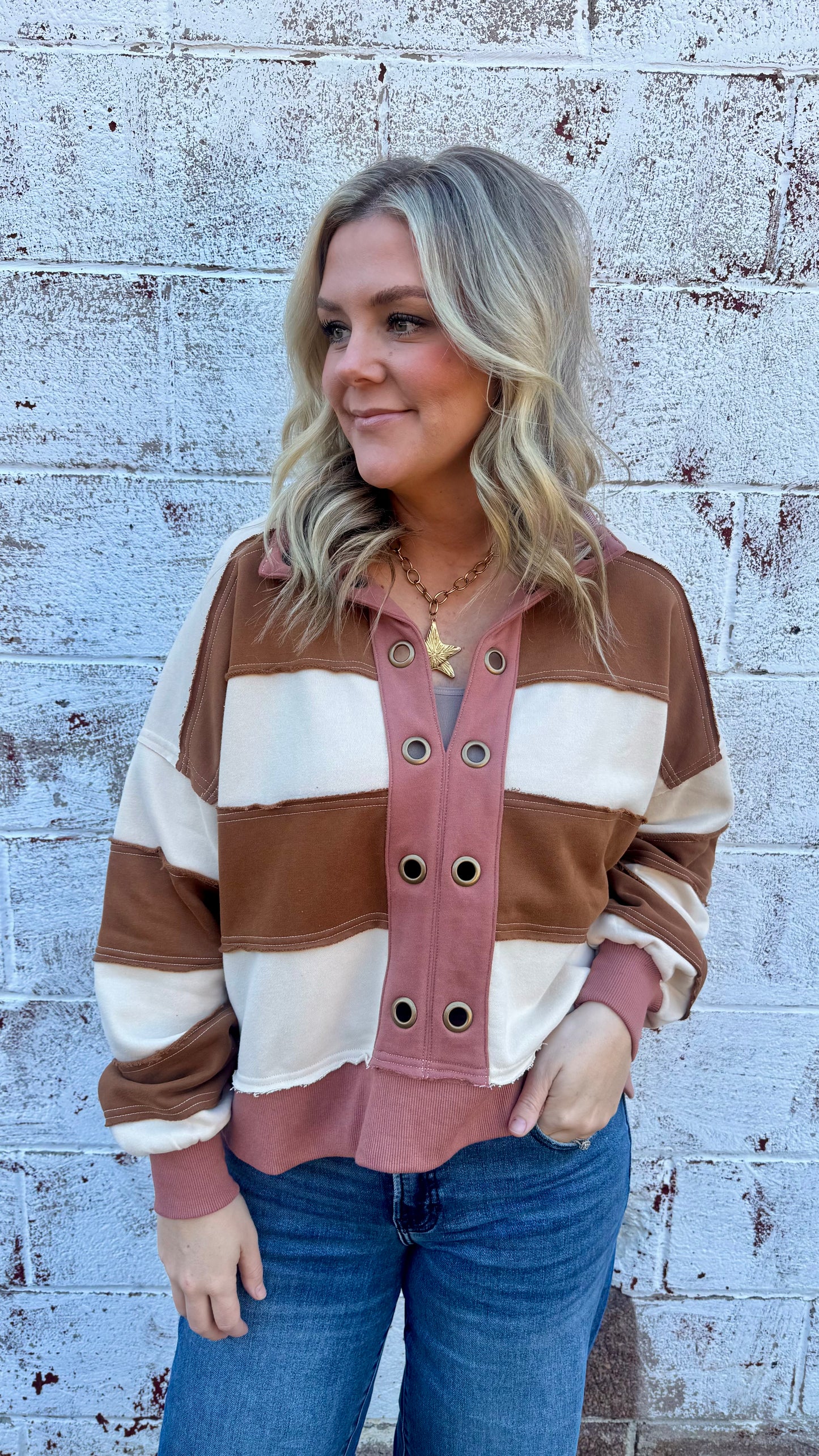 French Terry Cropped Pullover