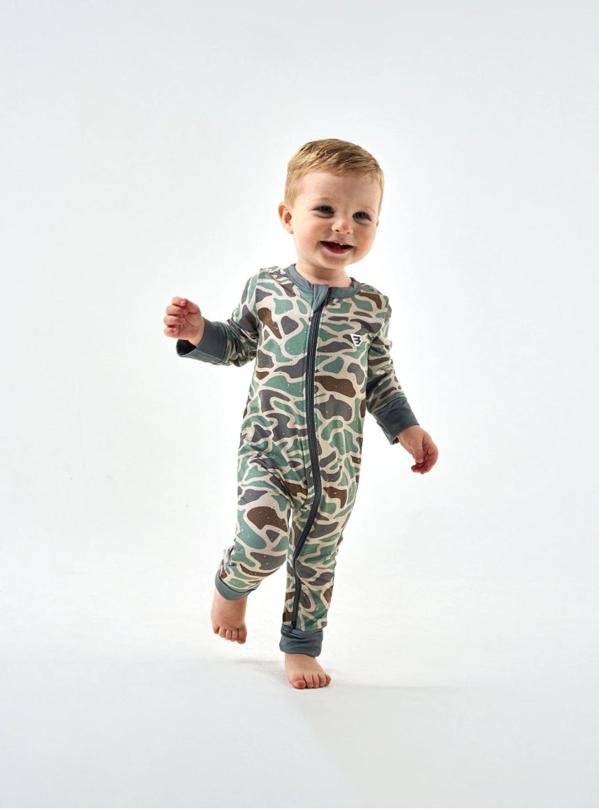 Burlebo Baby Zip Up - Retro Duck Camo