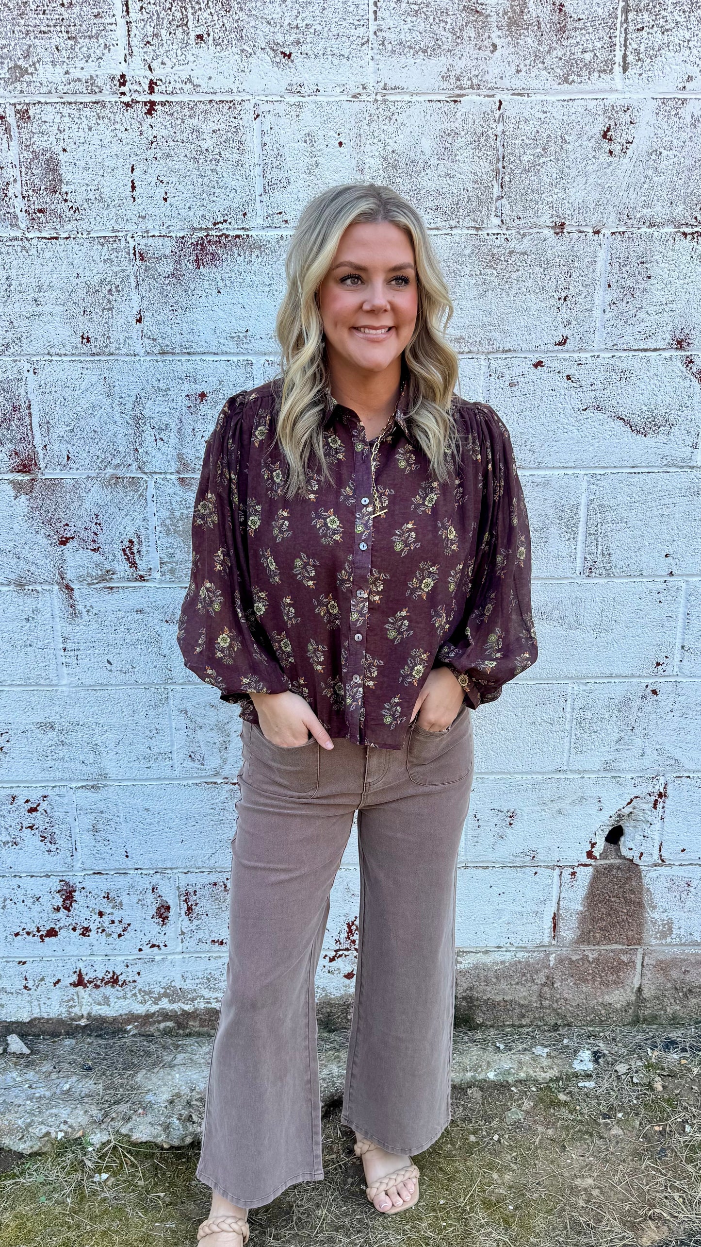 Brown Patch Pocket Pants