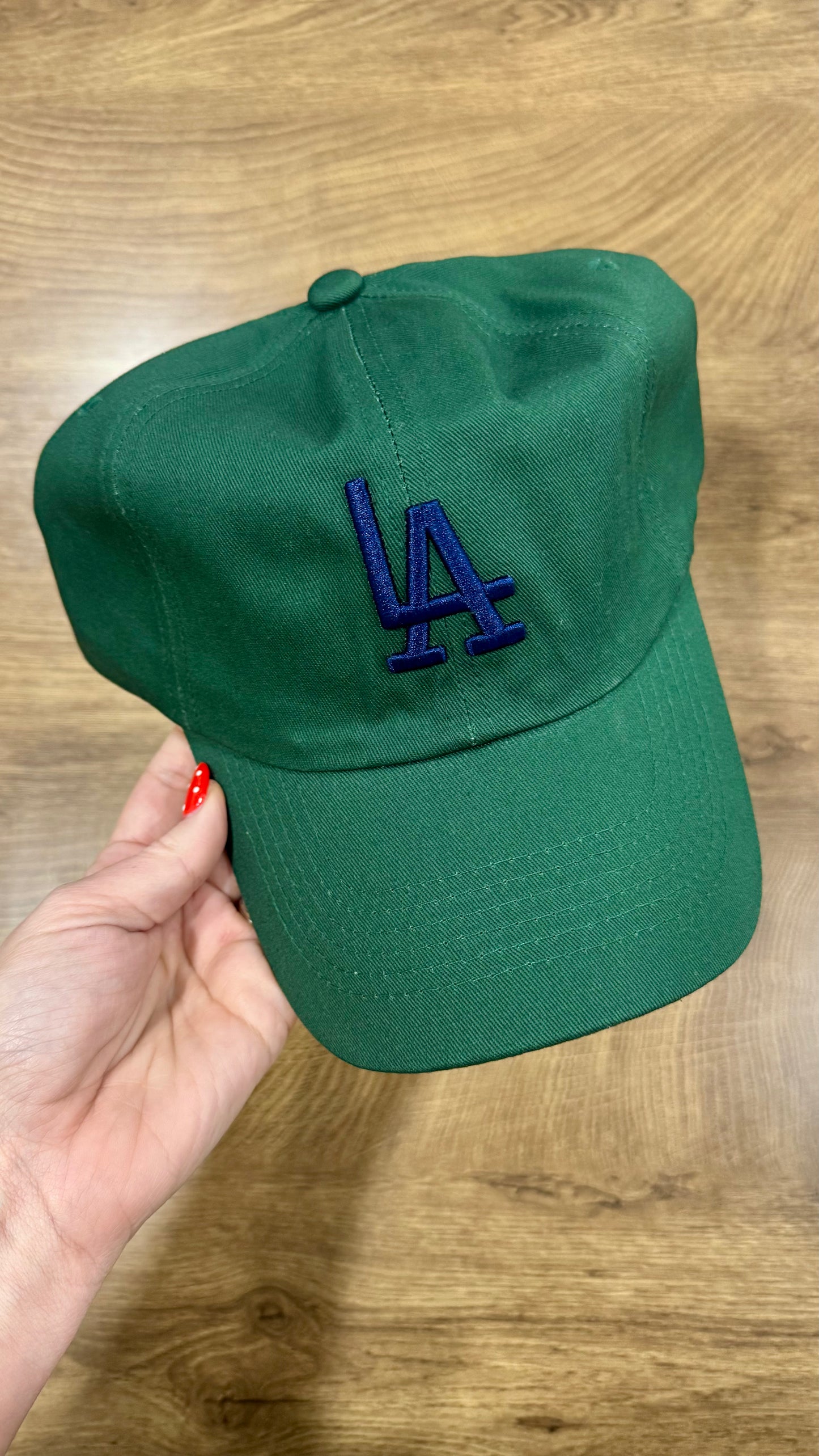 LA Embroidered Cap - Green/Navy