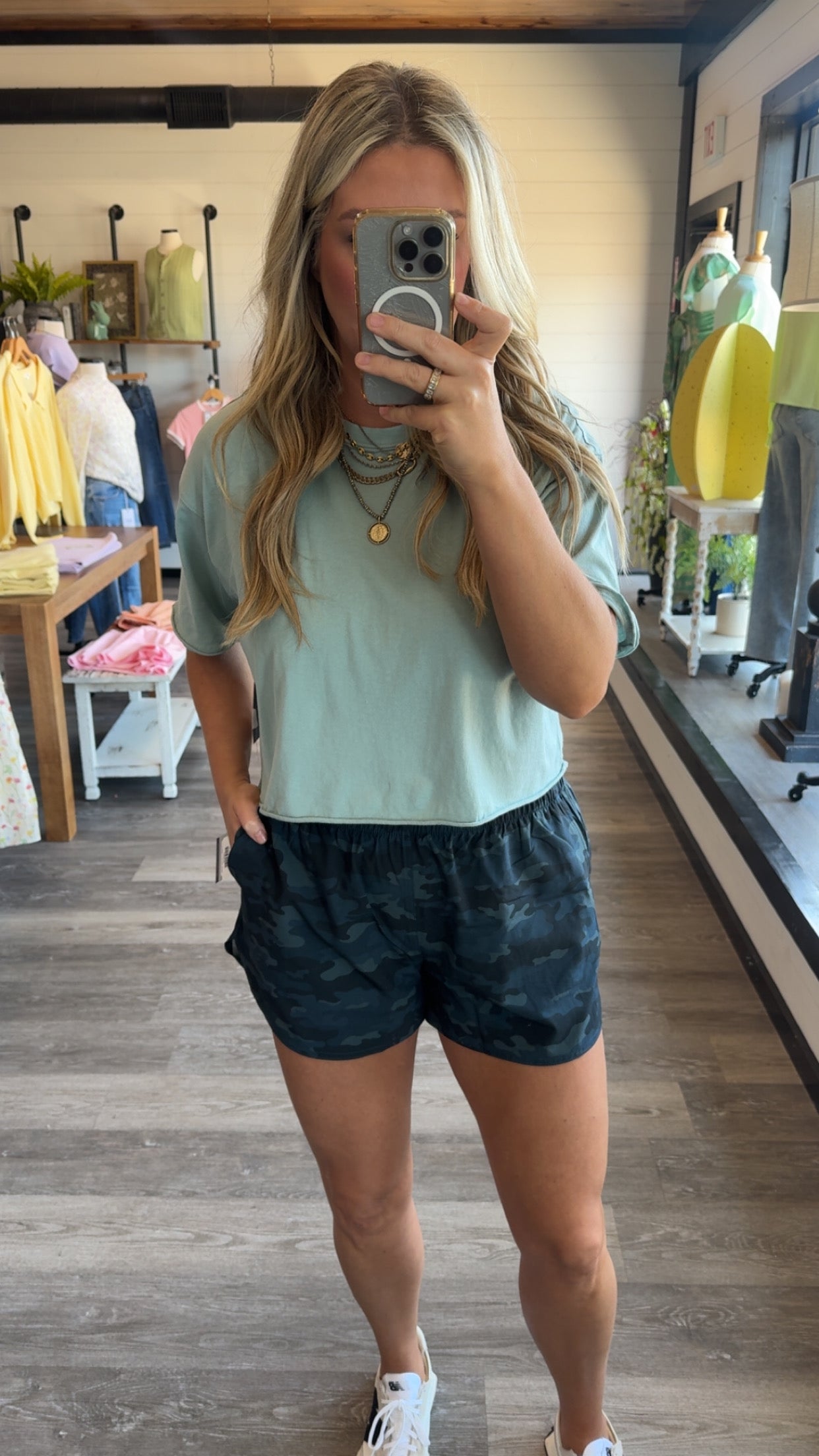 Local Girl High Waisted Volley Shorts - Black Camo