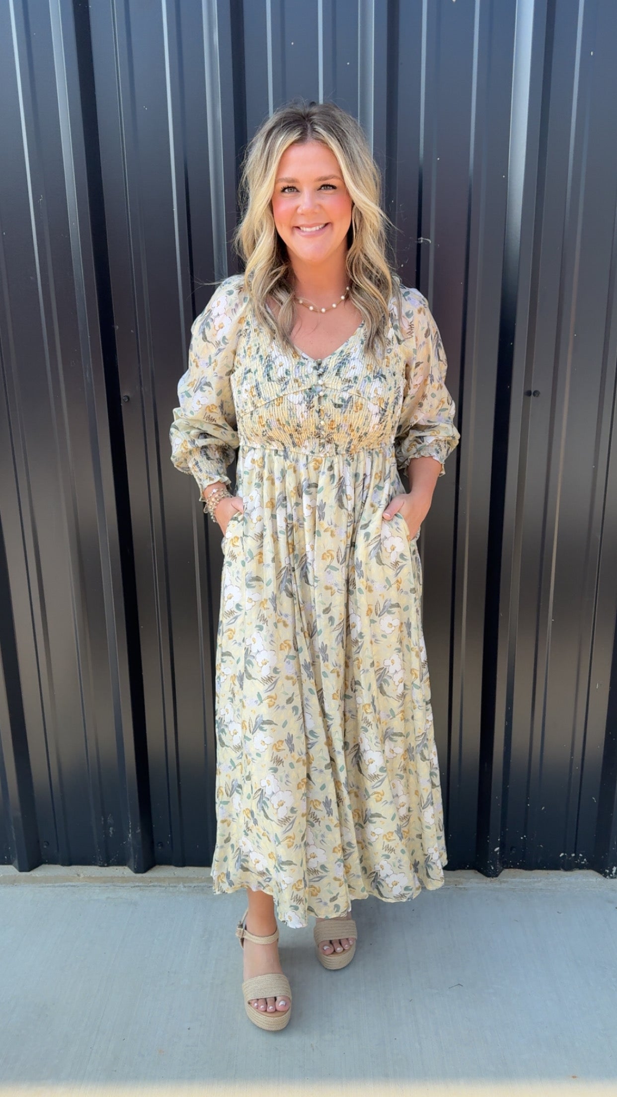 Smocked Floral Maxi Dress