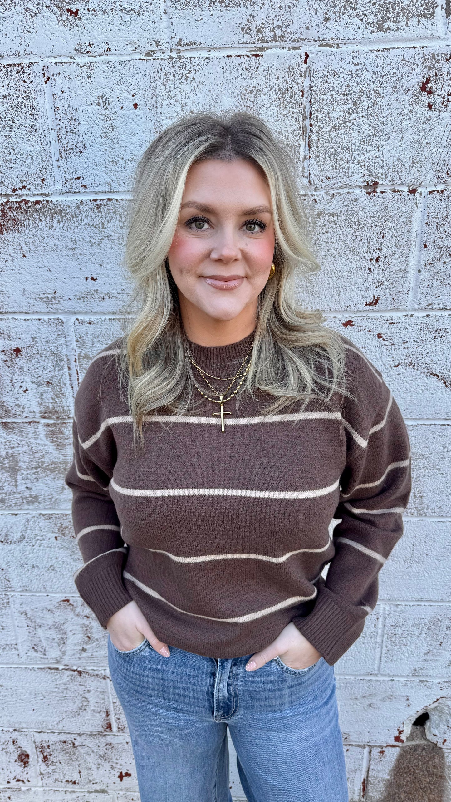 Sierra Striped Sweater - Brown/Beige