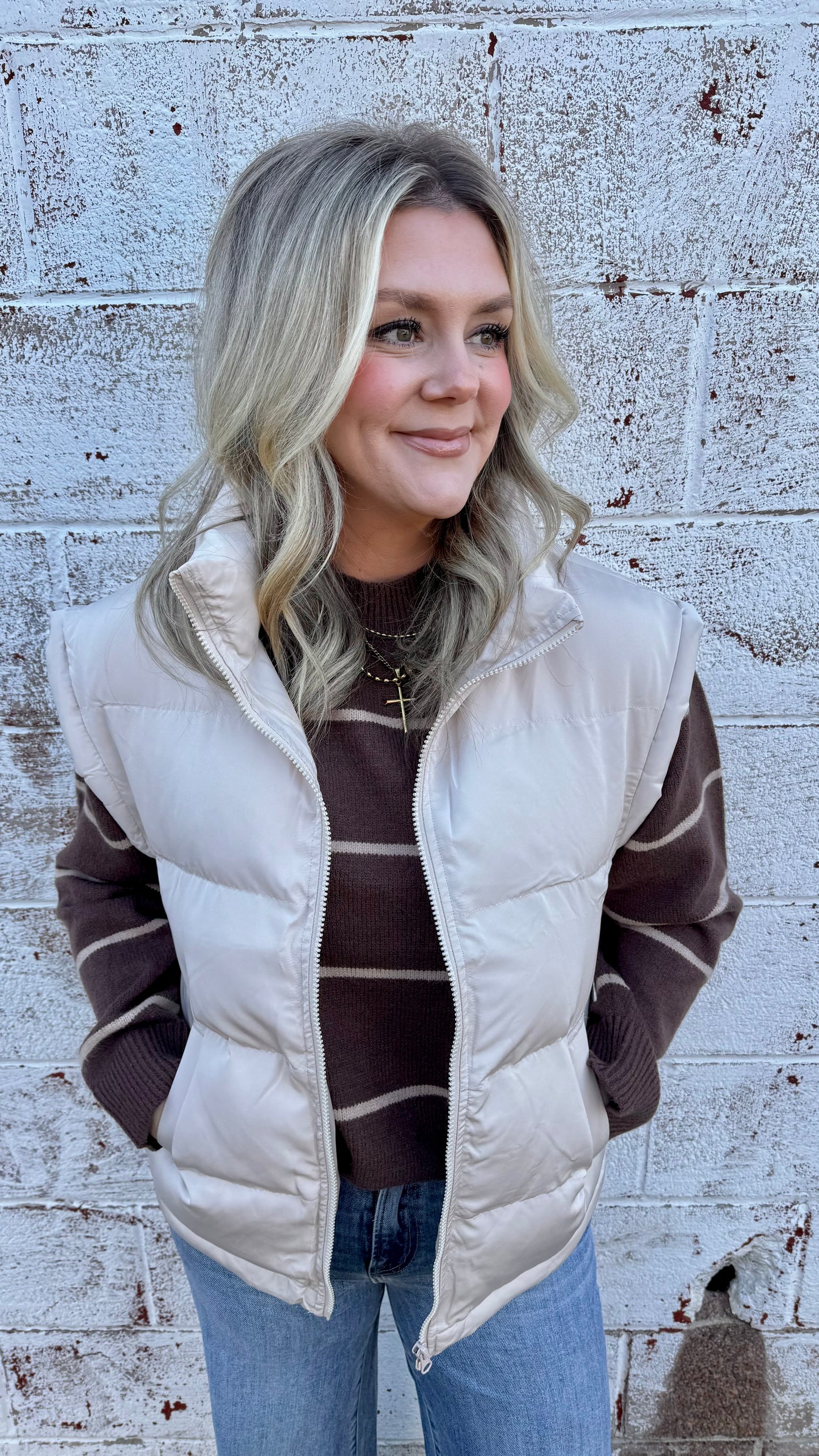 Holland Puffer Vest - Cream