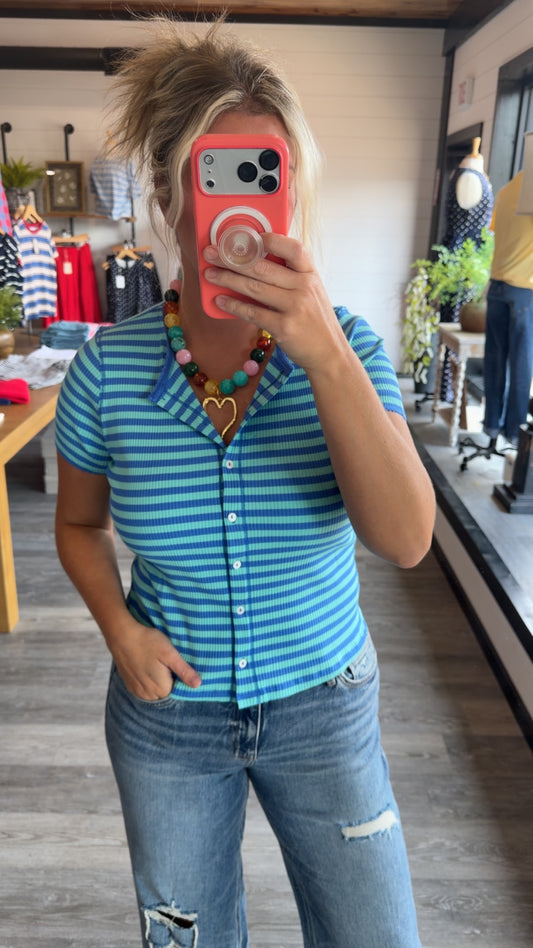 Tropical Breeze Striped Top