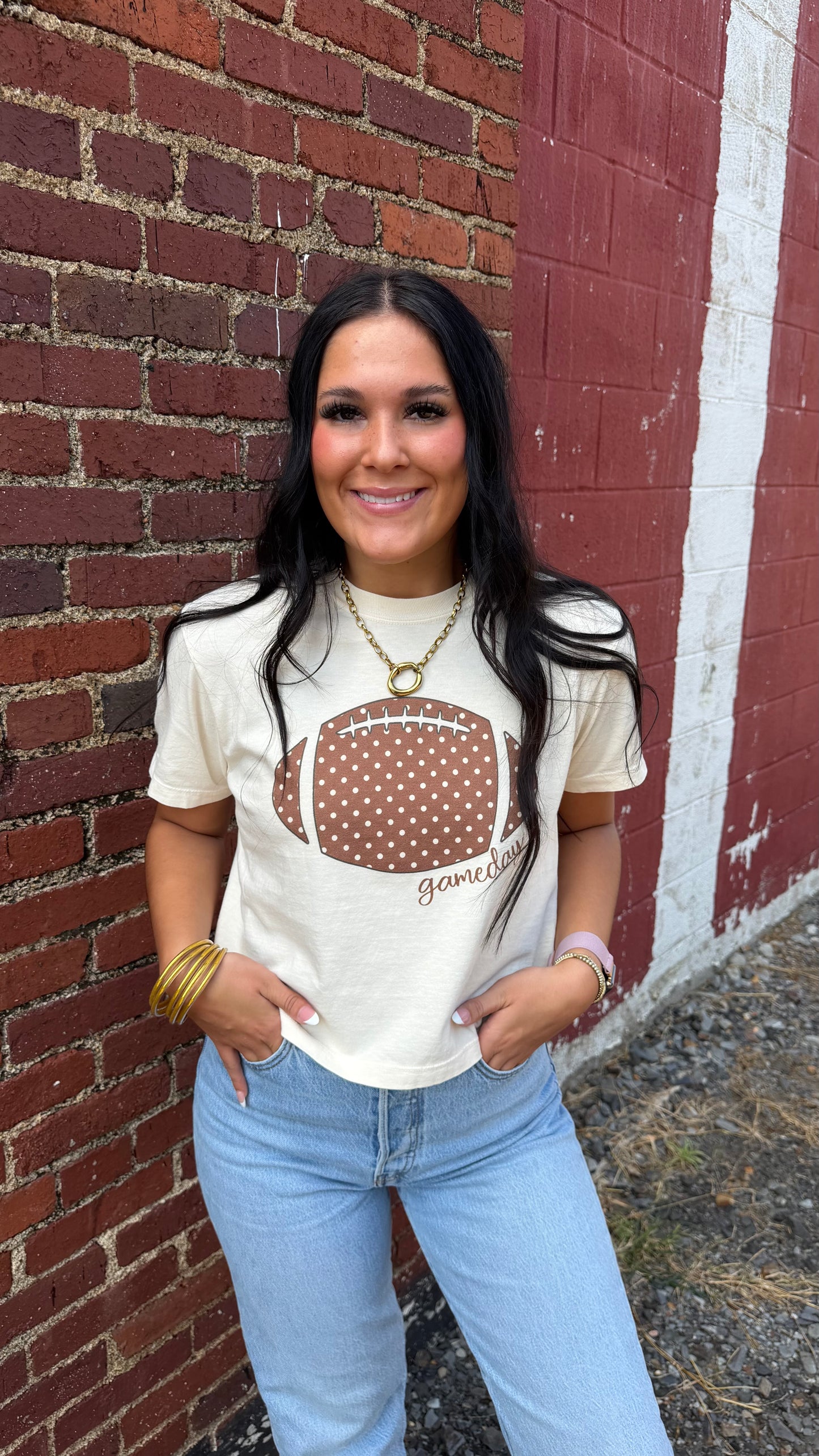 Polka Dot Football Tee
