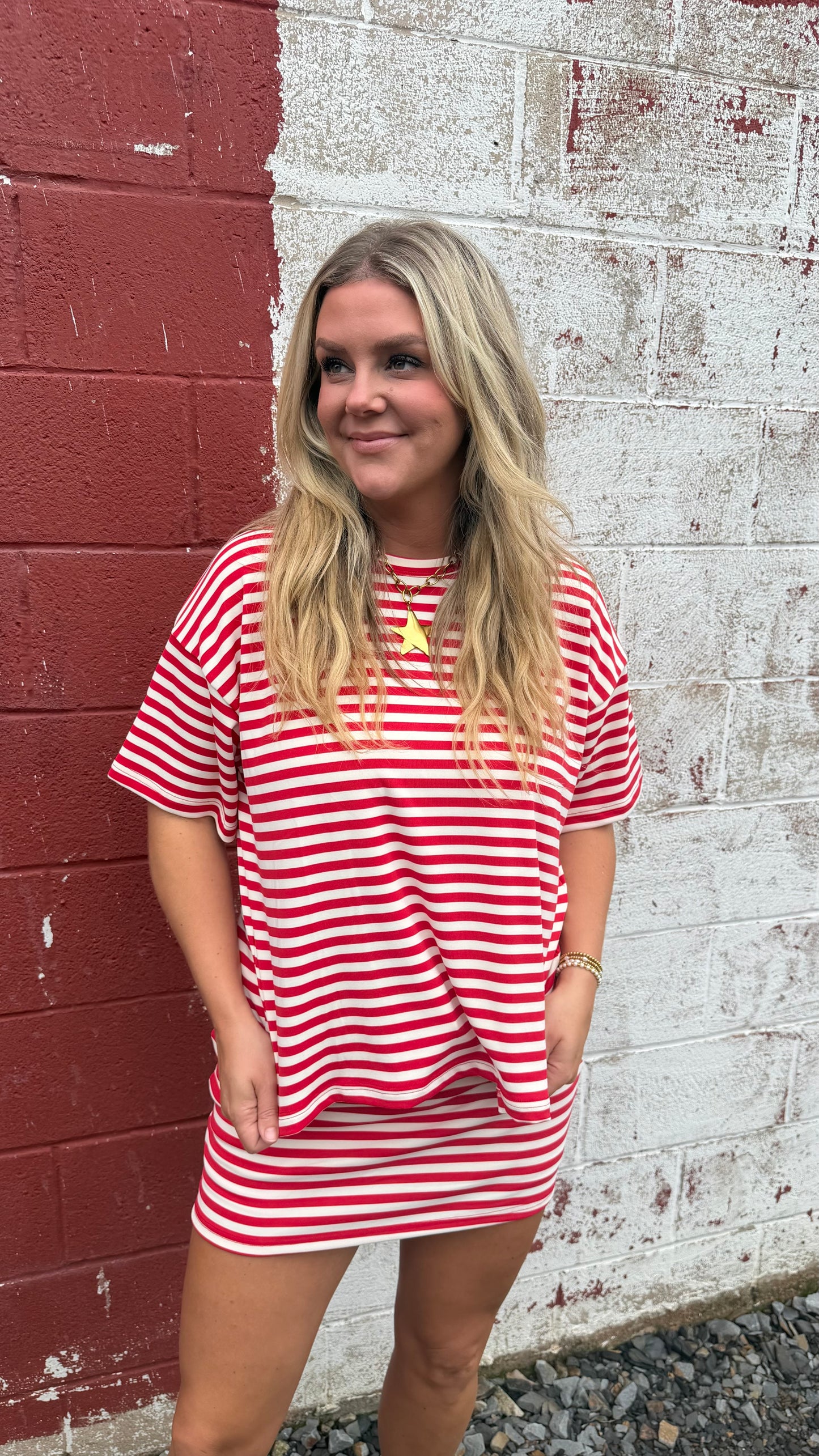 The Everyday Striped Top - Red