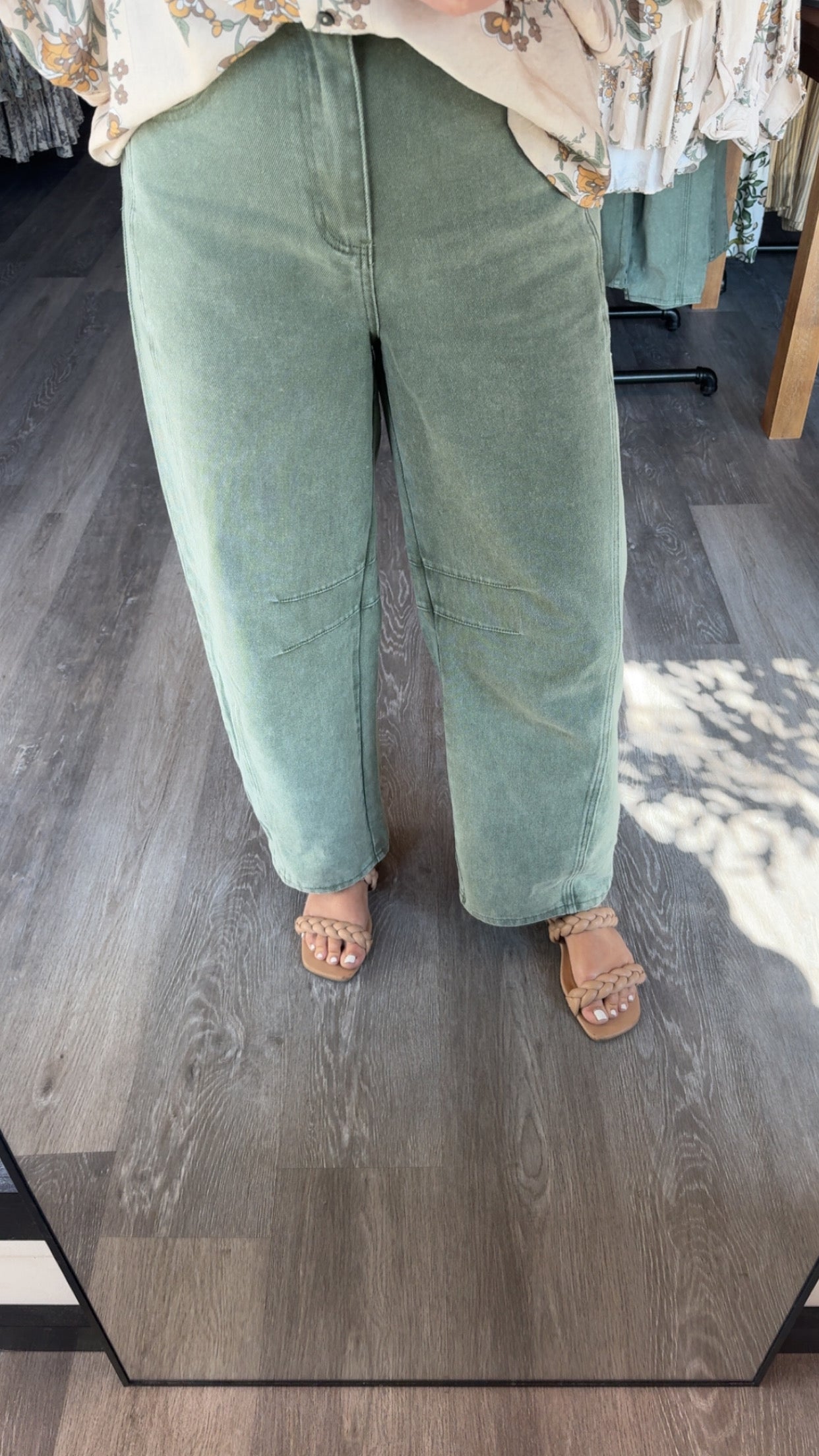 Brianna Barrell Jeans - Olive