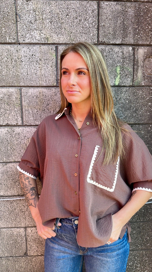 Evyn Embroidered Edge Top